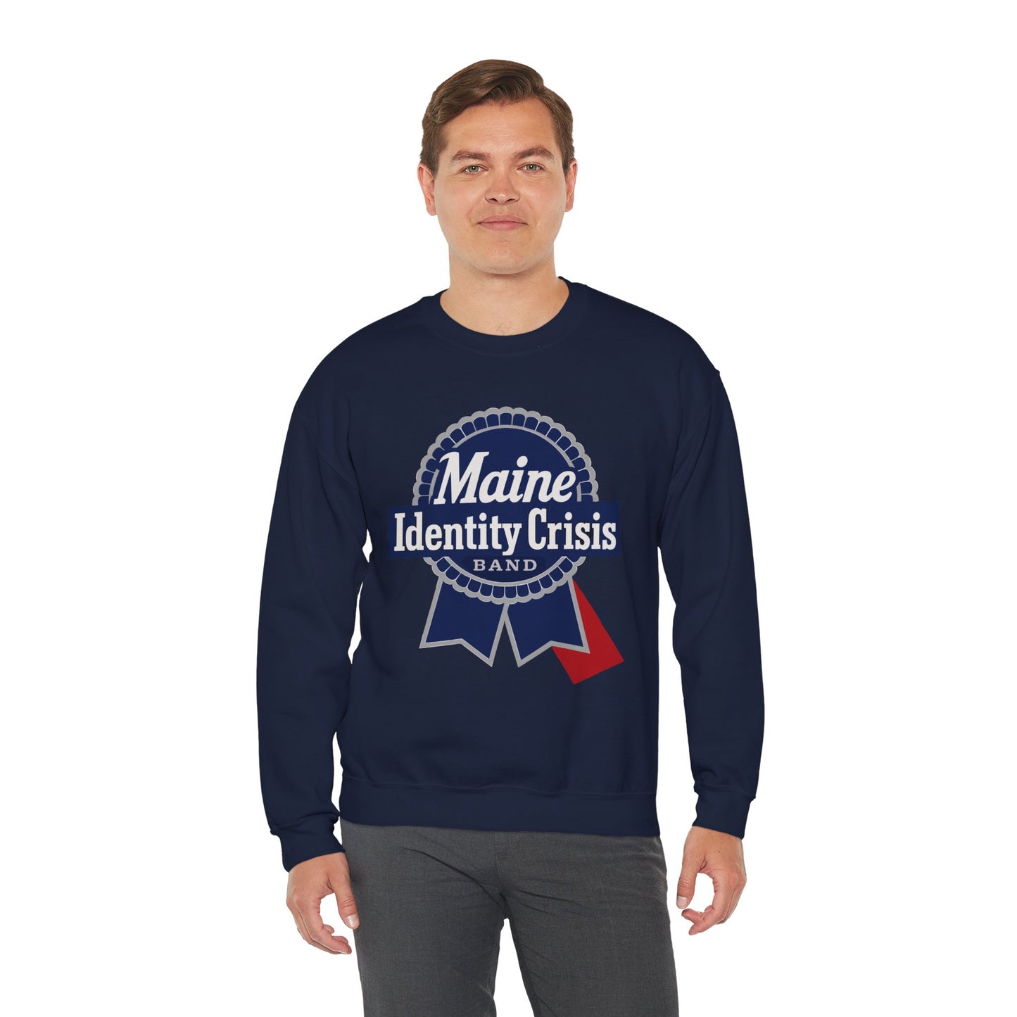 Identity Crisis Unisex Crewneck Sweatshirt Pabst Blue Ribbon Edition