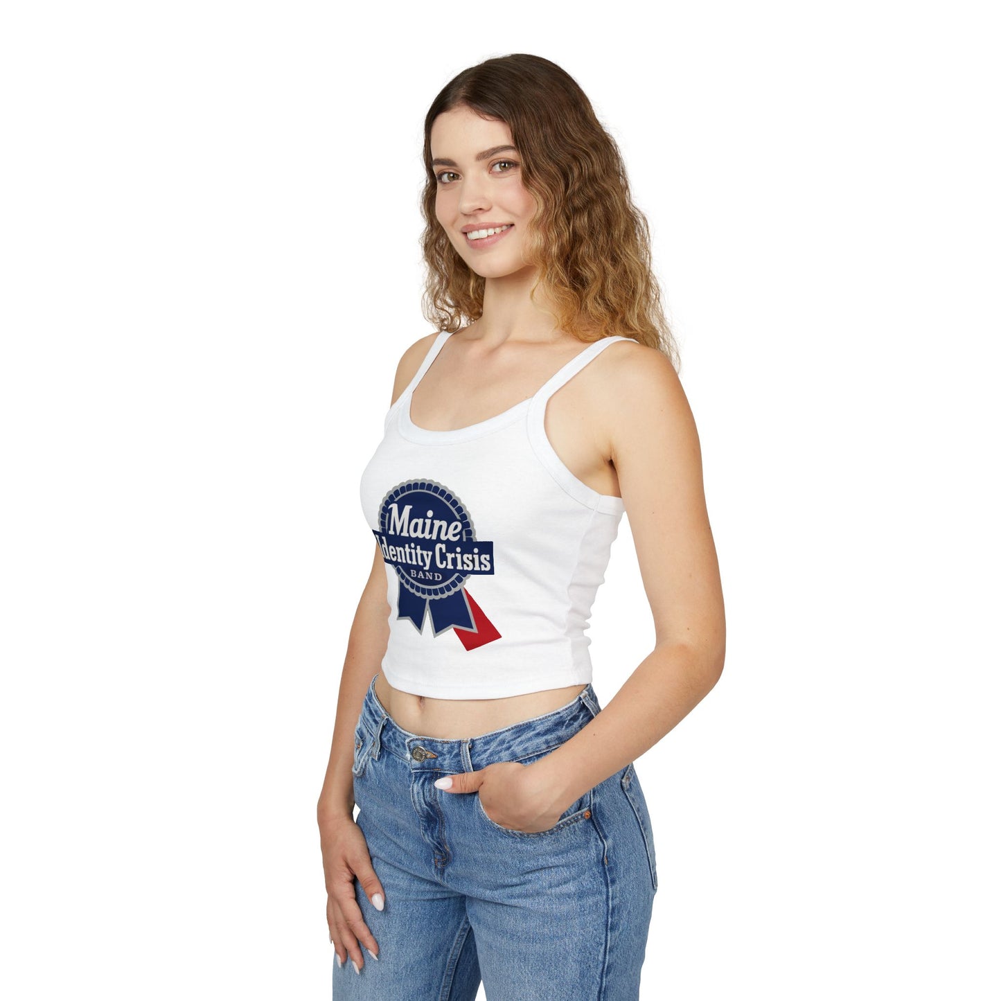 Identity Crisis Women's Spaghetti Strap Tank Top Pabst Blue Ribbon Edition