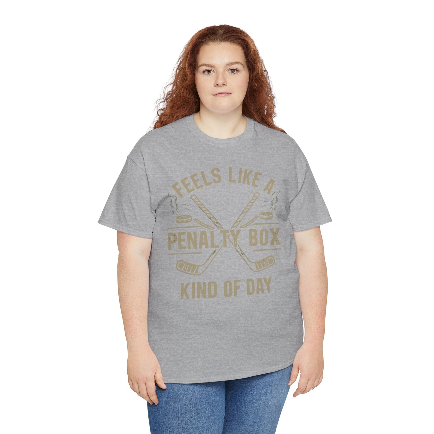 Penalty Box Unisex Heavy Cotton Tee, Funny T-Shirt, Hockey Fan Gift, Sports Apparel, Casual Wear, Game Day Clothing