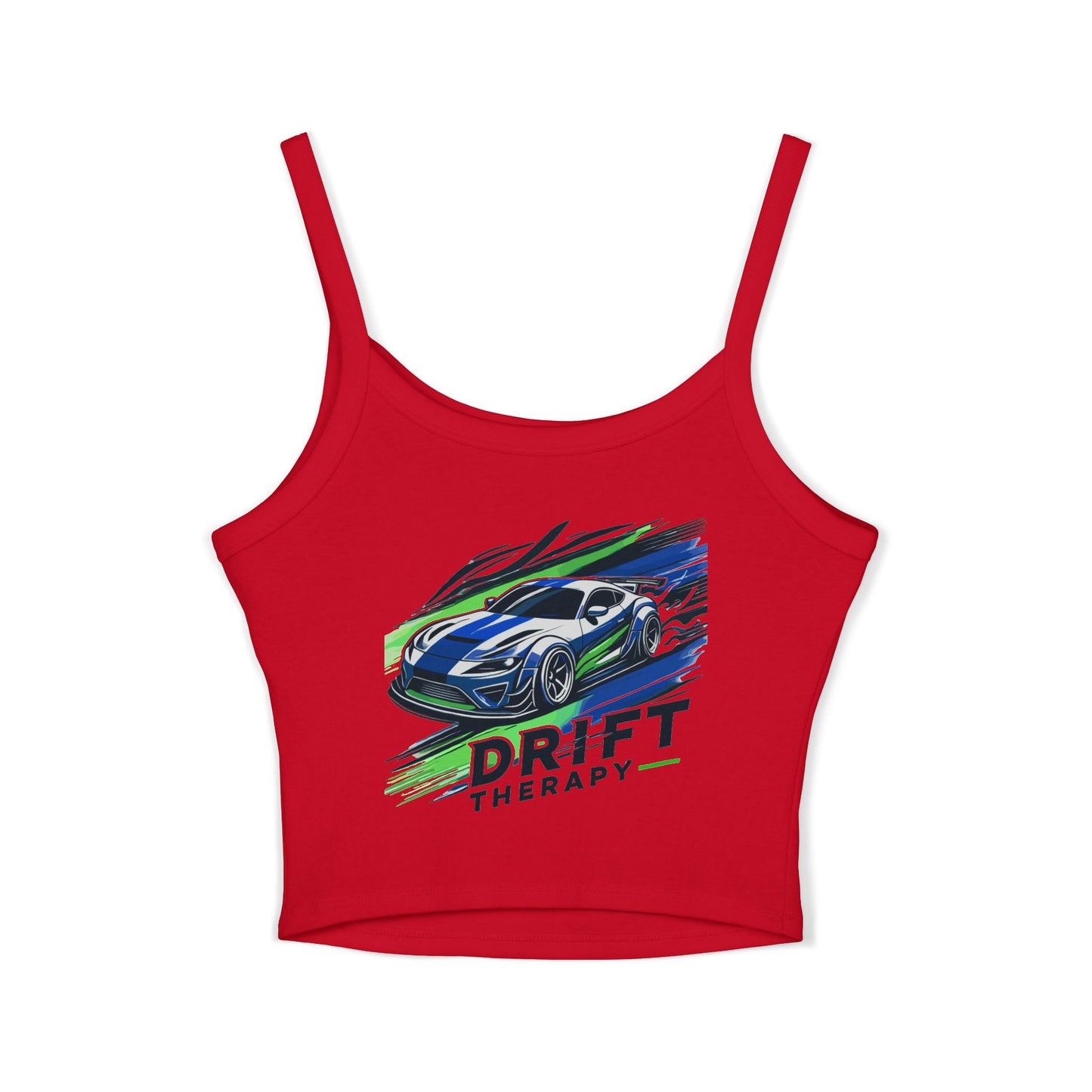 Women's Spaghetti Strap Tank Top, Control the Chaos, Drift Therapy, Summer Vibes, Casual Wear, Gift for Car Enthusiasts