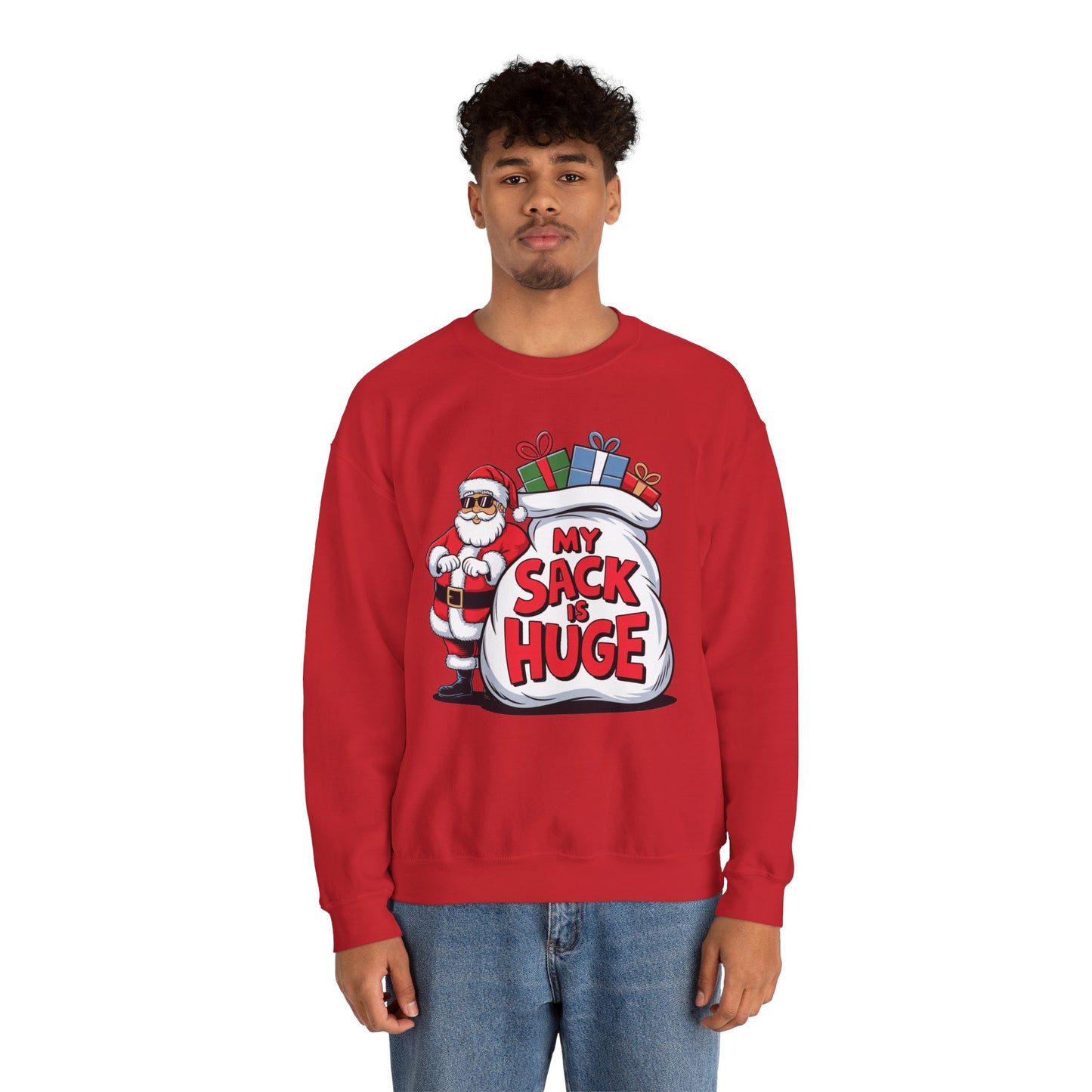 Funny Christmas Sweatshirt - 'My Sack is Huge'