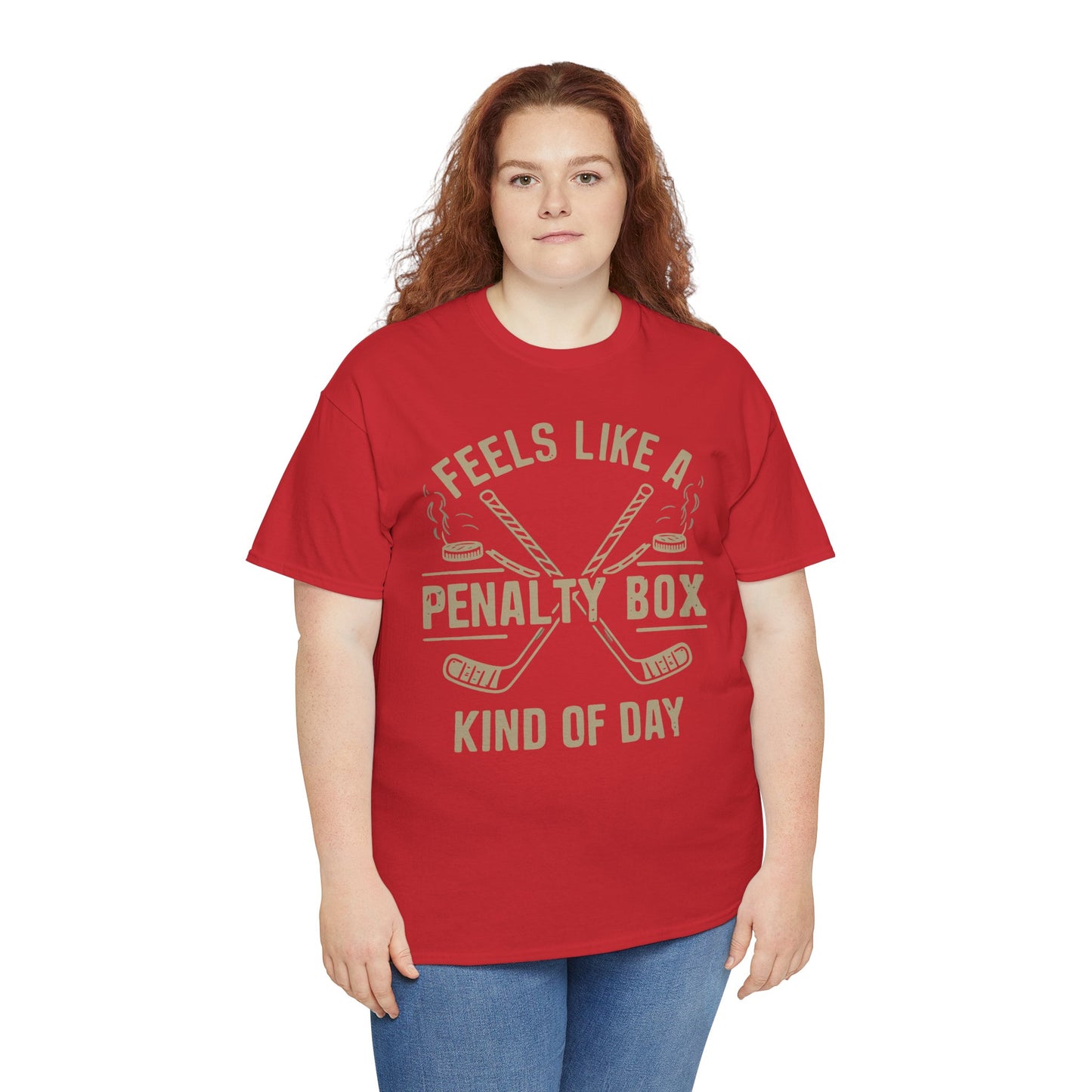 Penalty Box Unisex Heavy Cotton Tee, Funny T-Shirt, Hockey Fan Gift, Sports Apparel, Casual Wear, Game Day Clothing