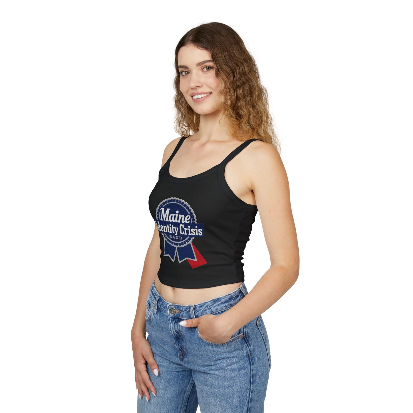 Identity Crisis Women's Spaghetti Strap Tank Top Pabst Blue Ribbon Edition
