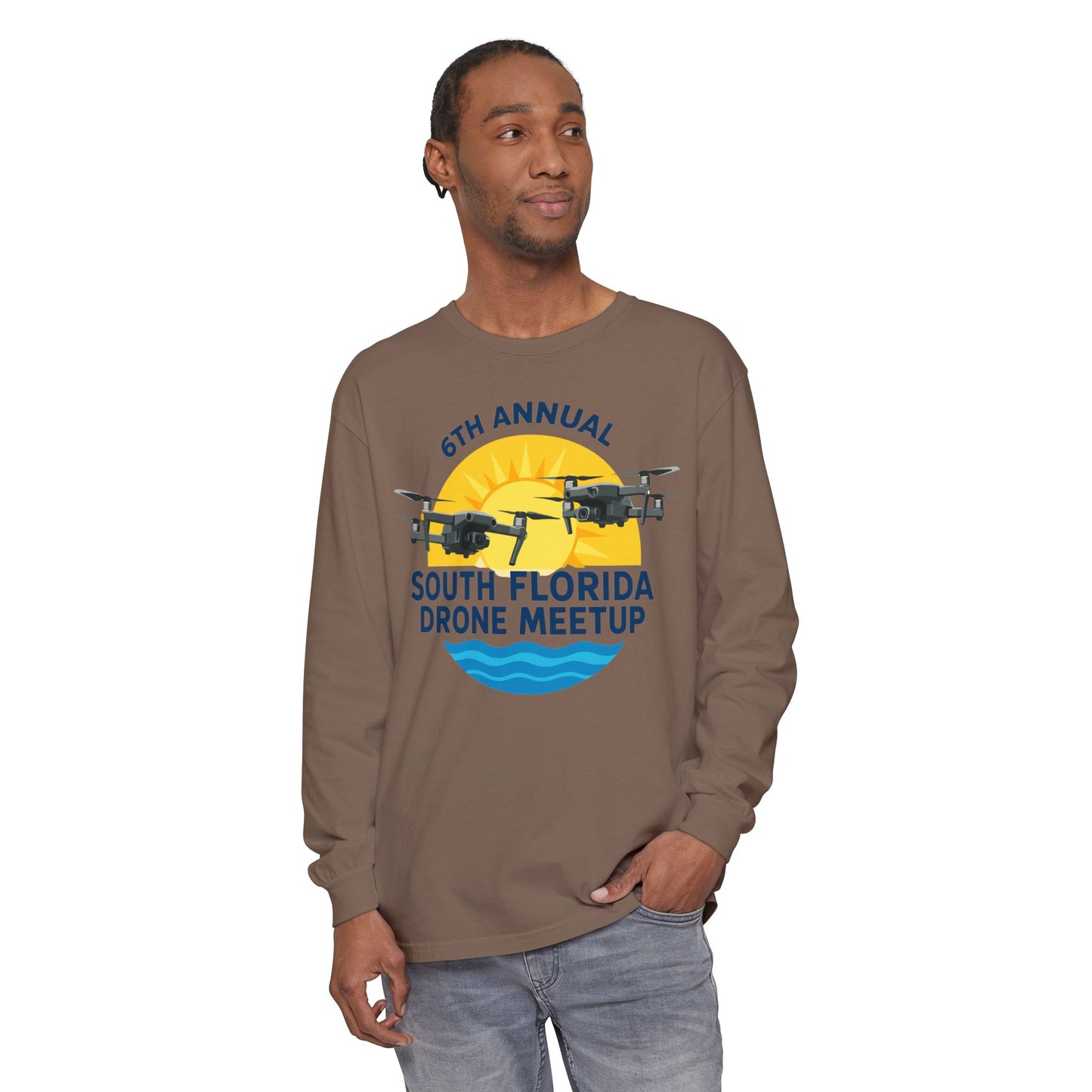 6th Annual South Florida Drone Meetup Unisex Garment-dyed Long Sleeve T-Shirt