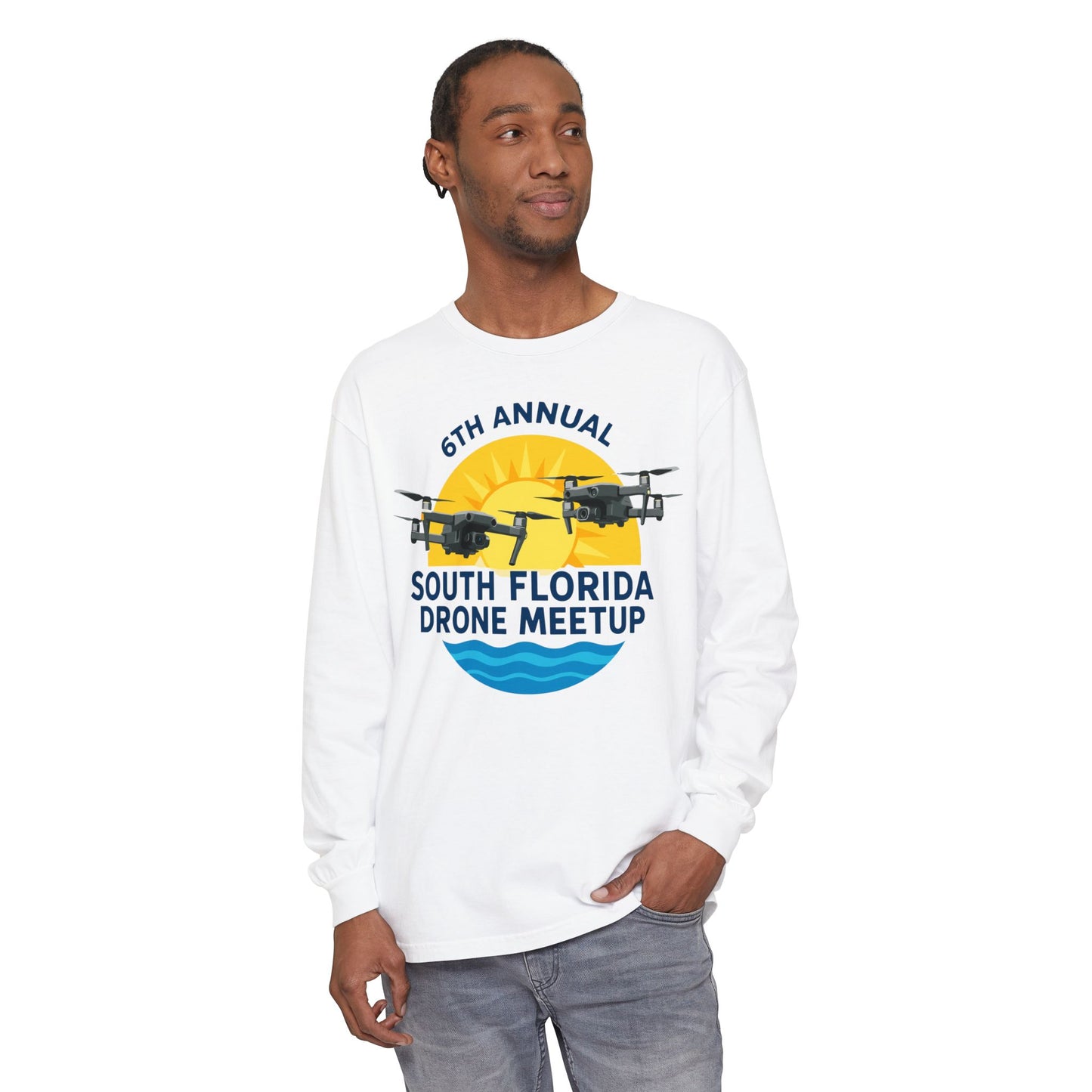 6th Annual South Florida Drone Meetup Unisex Garment-dyed Long Sleeve T-Shirt