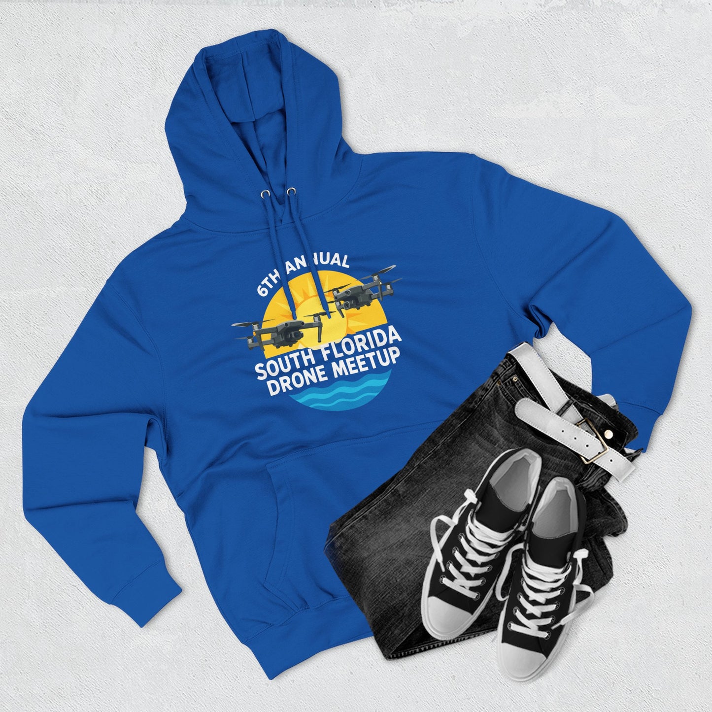 6th Annual South Florida Drone Meetup Hoodie - Dark Colors Cozy Fleece
