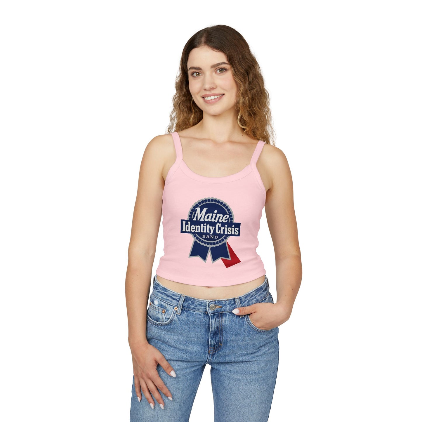 Identity Crisis Women's Spaghetti Strap Tank Top Pabst Blue Ribbon Edition