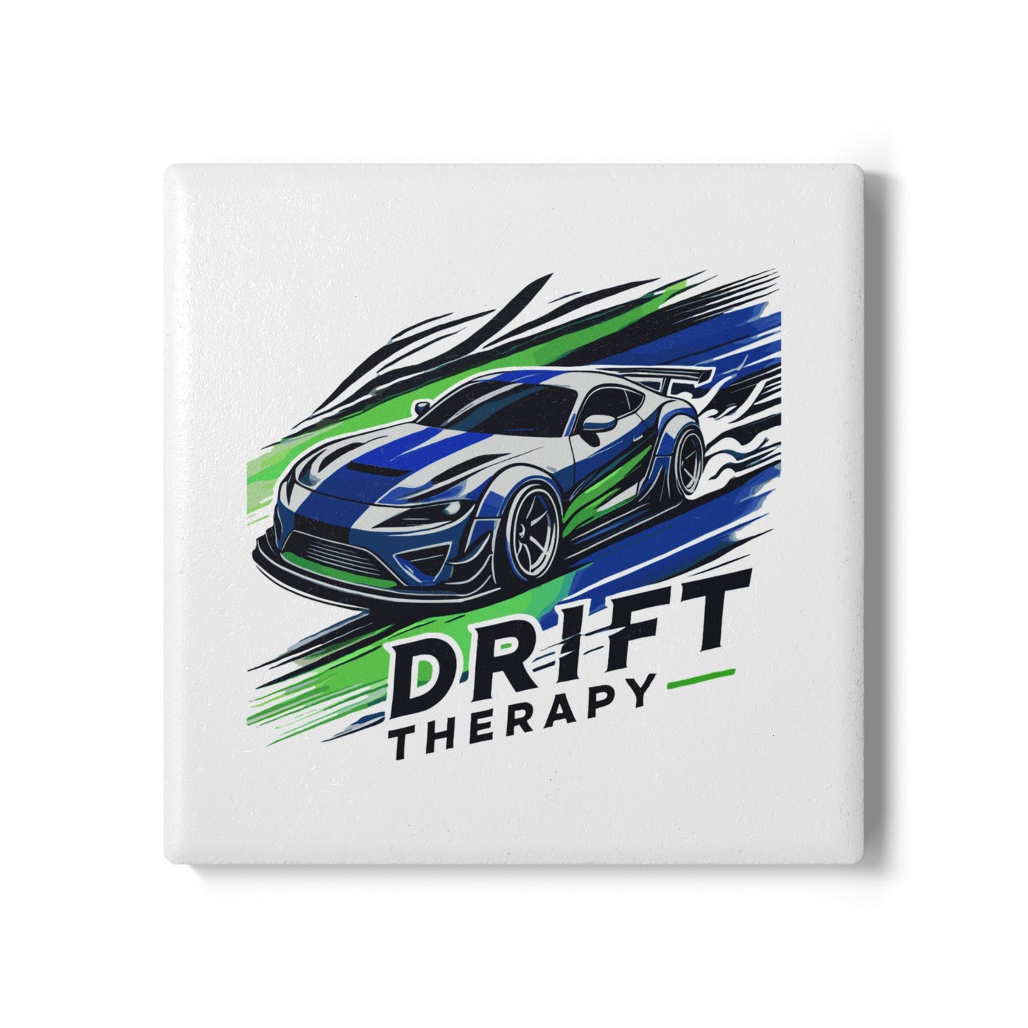 Drift Therapy Ceramic Coaster - Perfect for Auto Enthusiasts, Car Lovers, Man Cave Decor, Unique Gift Idea, Father's Day Present
