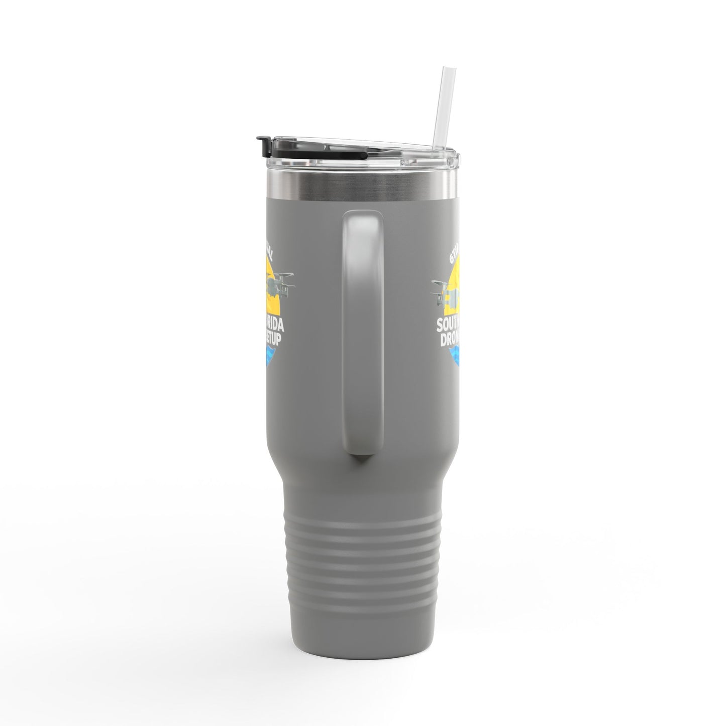 6th Annual South Florida Drone Meetup Insulated Travel Mug, Dark Colored, 40oz