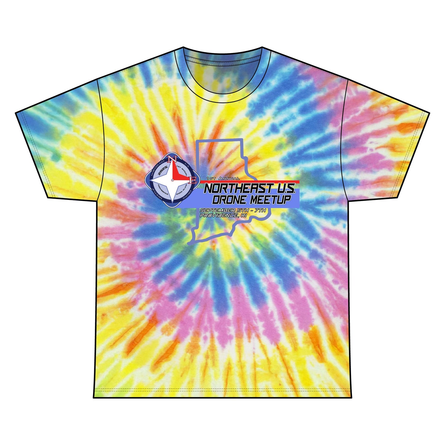 Inaugural Northeast Drone Meetup Unisex Tie Dye Cotton Tee