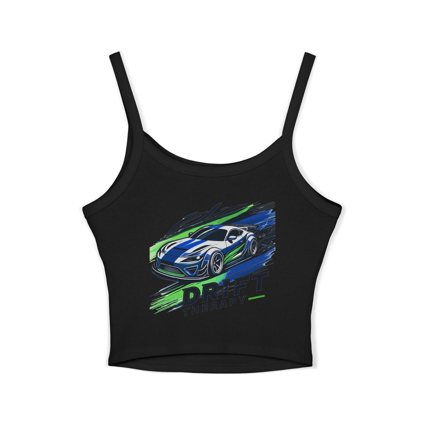 Women's Spaghetti Strap Tank Top, Control the Chaos, Drift Therapy, Summer Vibes, Casual Wear, Gift for Car Enthusiasts