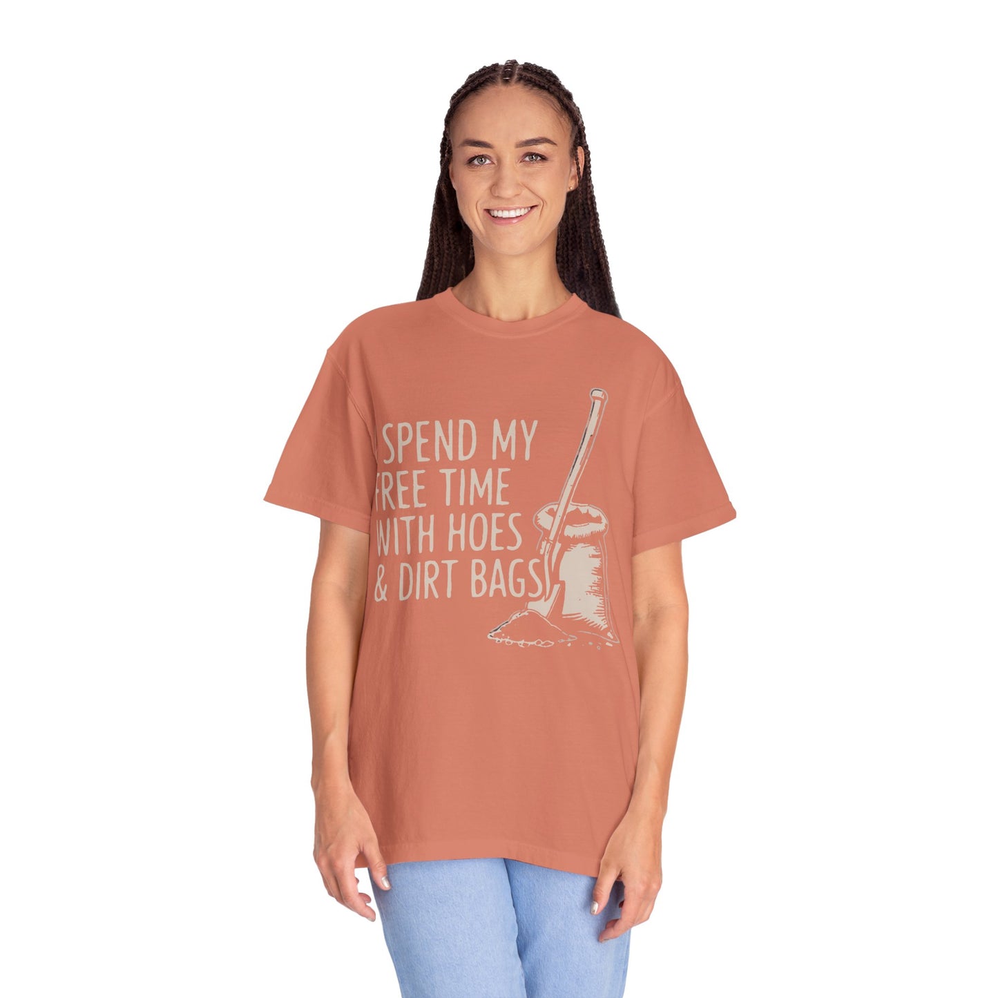 Funny Gardening T-Shirt, Unisex Tee for Garden Lovers, Gifts for Plant Moms, Farmhouse Apparel, Hoes & Dirt Bags Design