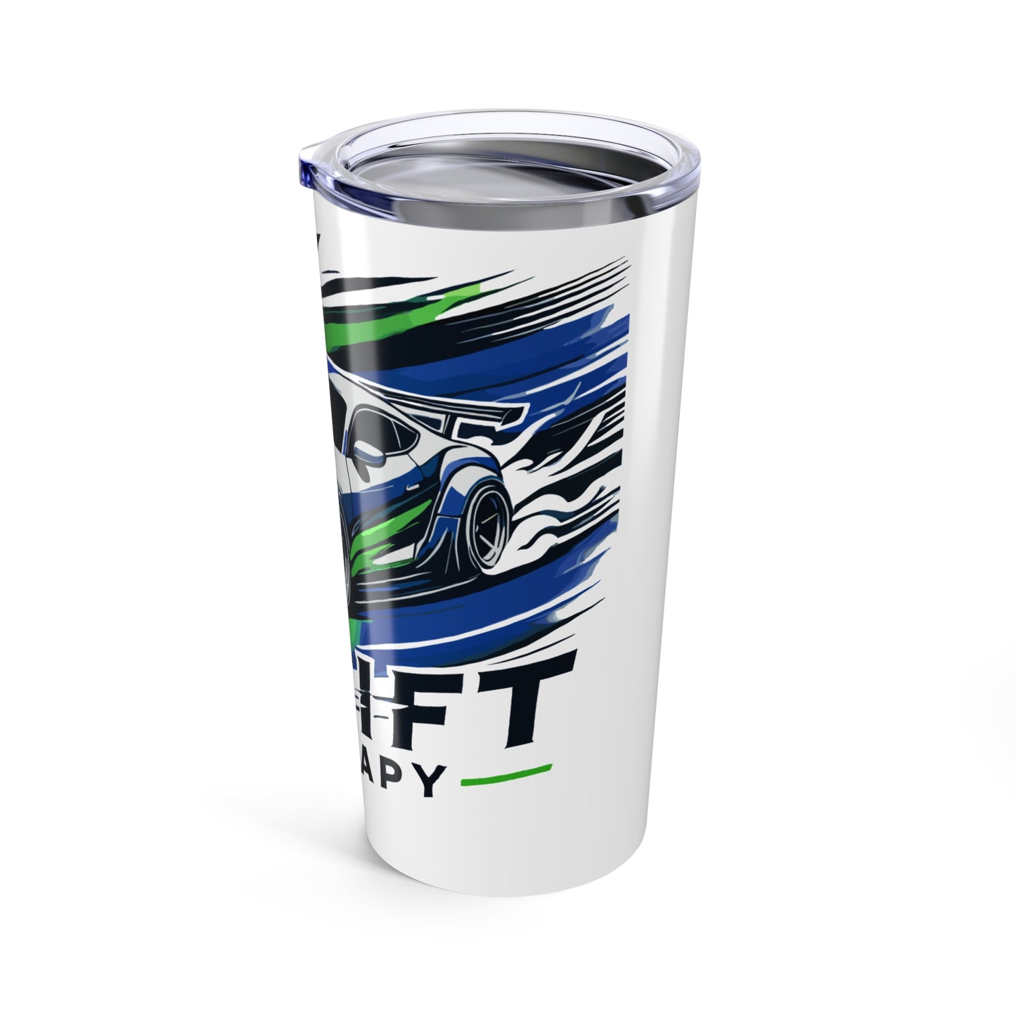 Drift Therapy Tumbler 20oz – Perfect for Car Enthusiasts, Gifts for Him, Race Day, Motivational Travel Mug, Auto Lover's Drinkware