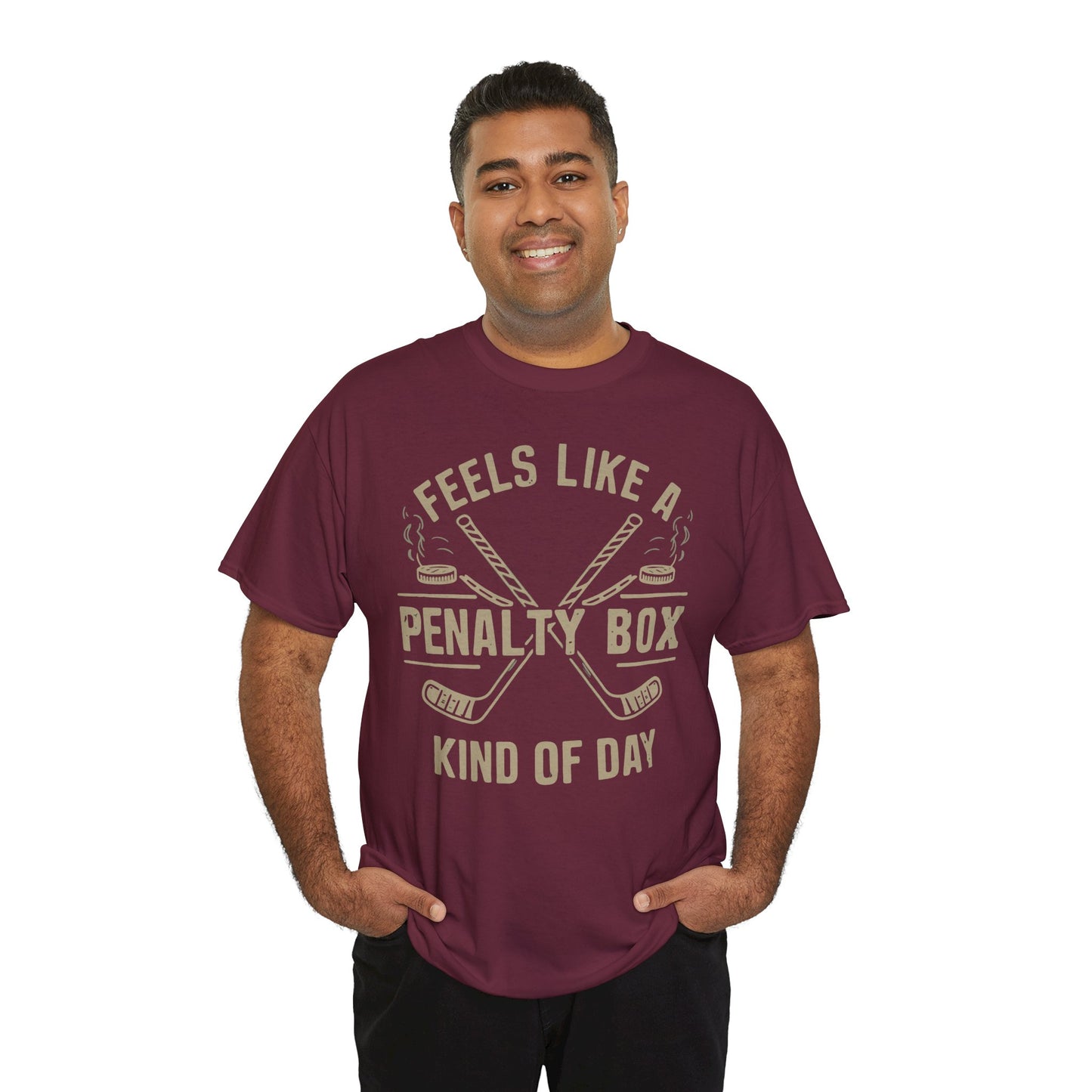 Penalty Box Unisex Heavy Cotton Tee, Funny T-Shirt, Hockey Fan Gift, Sports Apparel, Casual Wear, Game Day Clothing