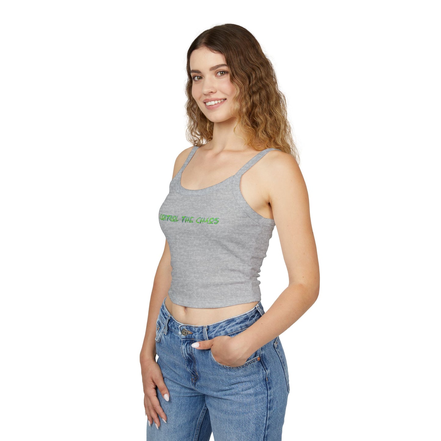 Women's Spaghetti Strap Tank Top, Control the Chaos, Drift Therapy, Summer Vibes, Casual Wear, Gift for Car Enthusiasts