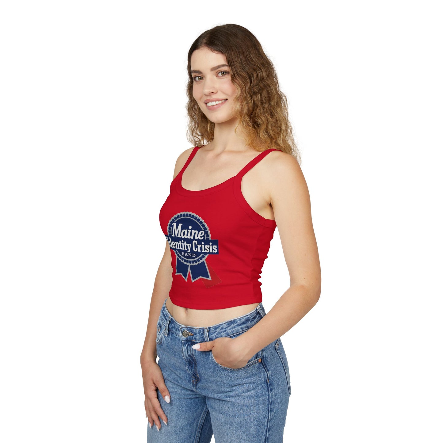 Identity Crisis Women's Spaghetti Strap Tank Top Pabst Blue Ribbon Edition