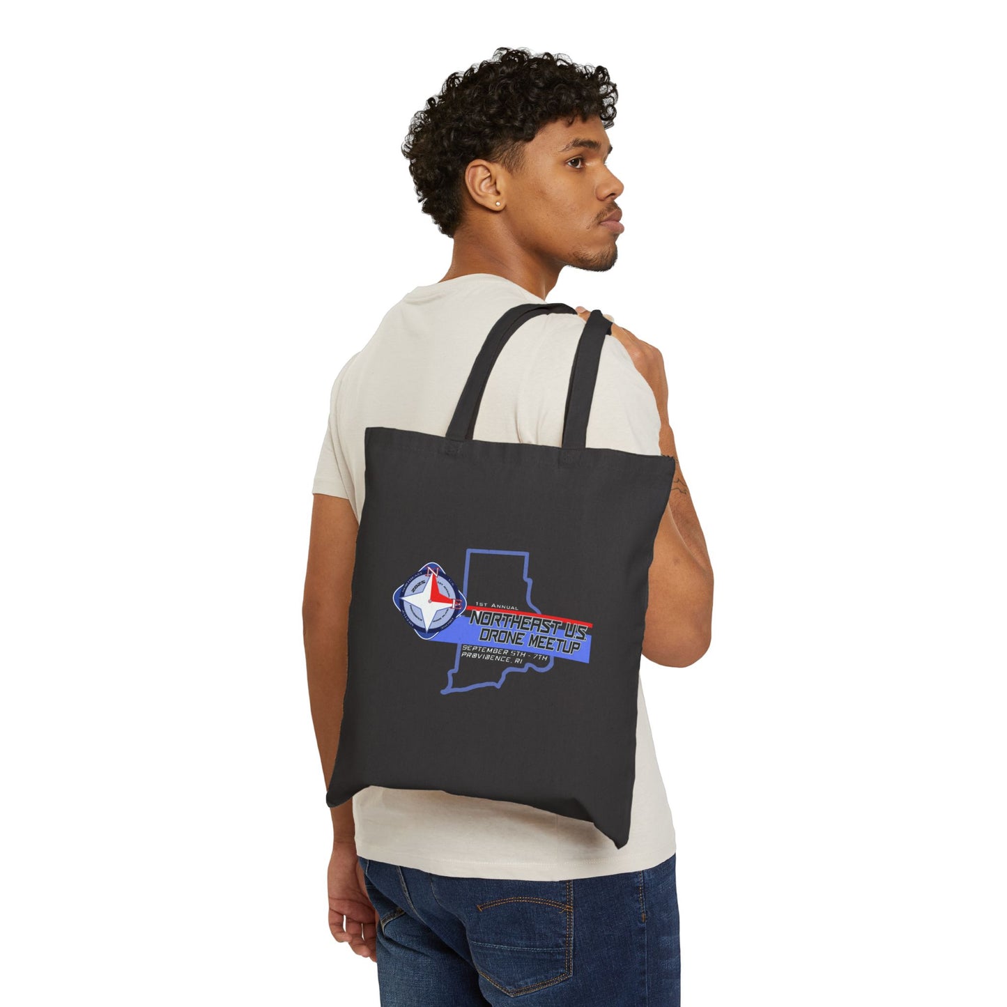 Inaugural Northeast Drone Meetup Cotton Canvas Tote Bag | Eco-Friendly, Reusable Shopping Bag, Gift for Travelers, Souvenir Bag, Casual Tote