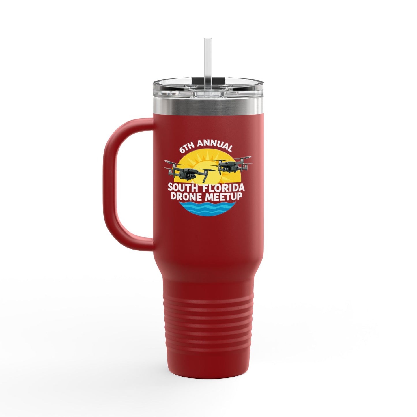 6th Annual South Florida Drone Meetup Insulated Travel Mug, Dark Colored, 40oz