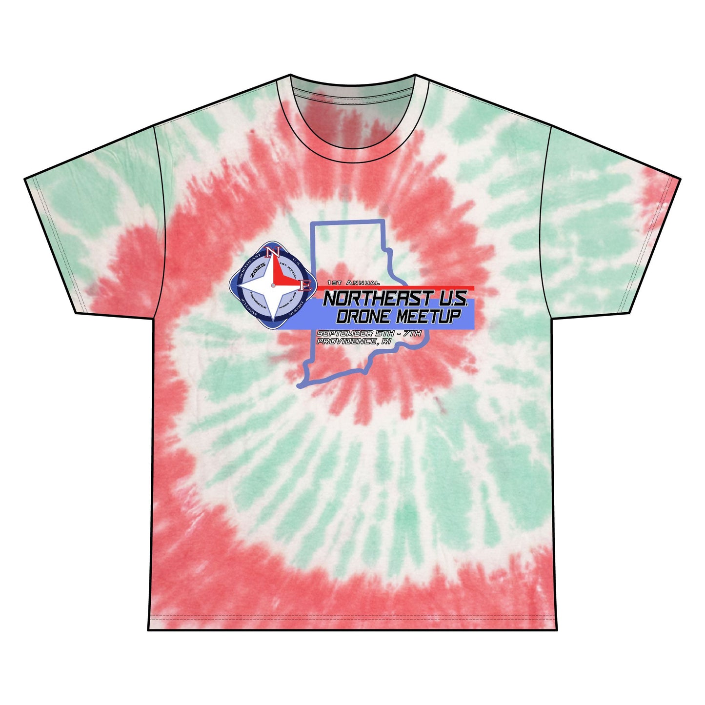 Inaugural Northeast Drone Meetup Unisex Tie Dye Cotton Tee