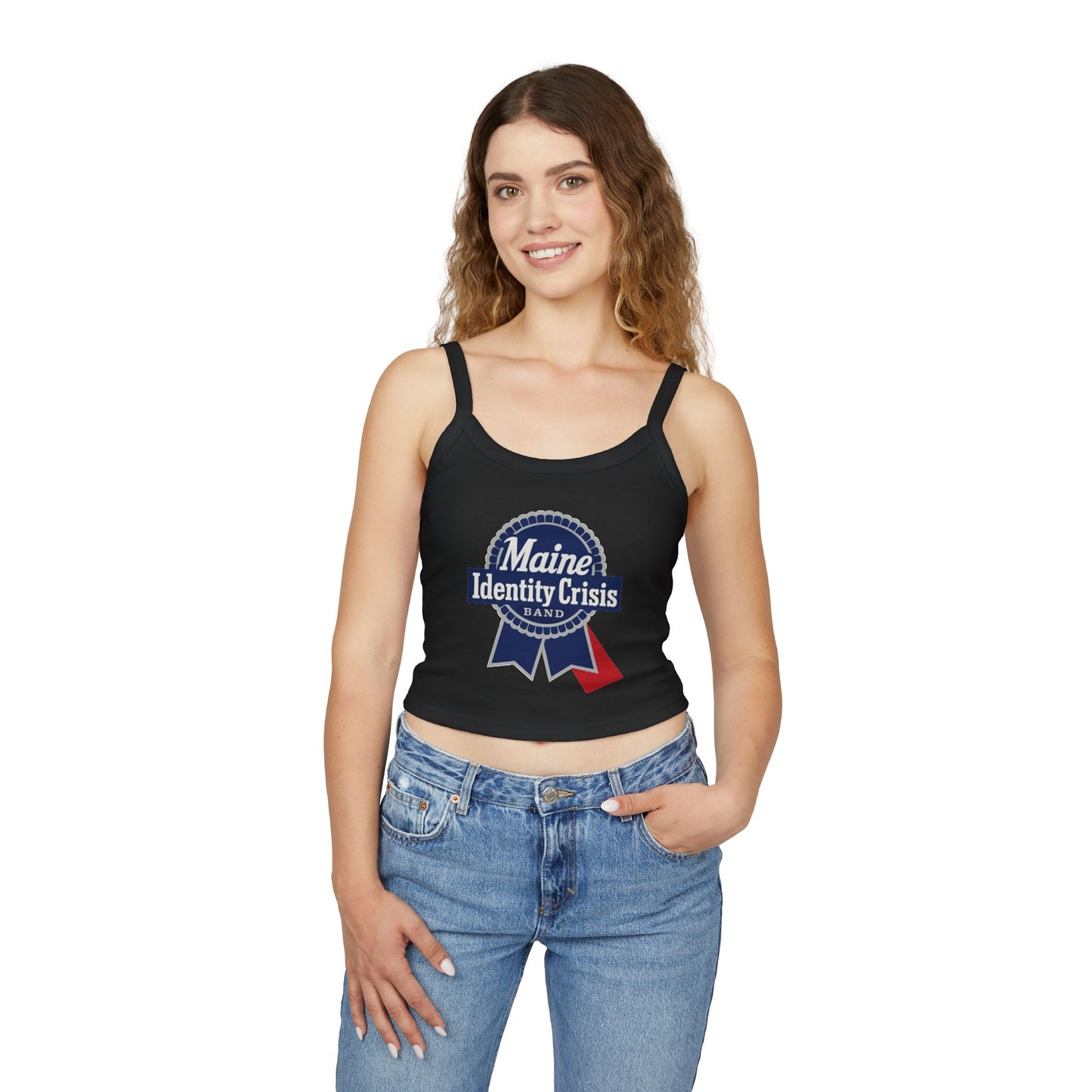Identity Crisis Women's Spaghetti Strap Tank Top Pabst Blue Ribbon Edition