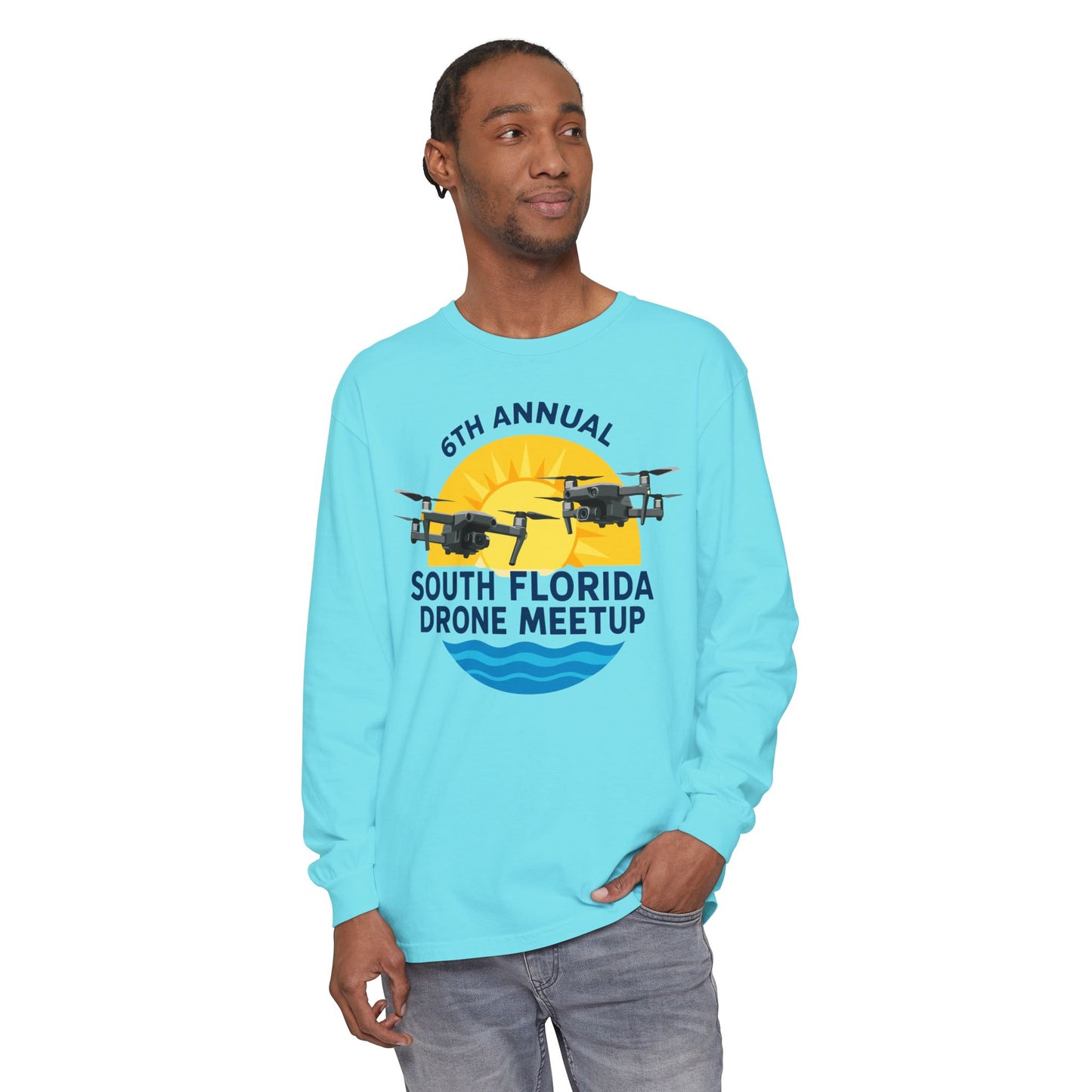 6th Annual South Florida Drone Meetup Unisex Garment-dyed Long Sleeve T-Shirt