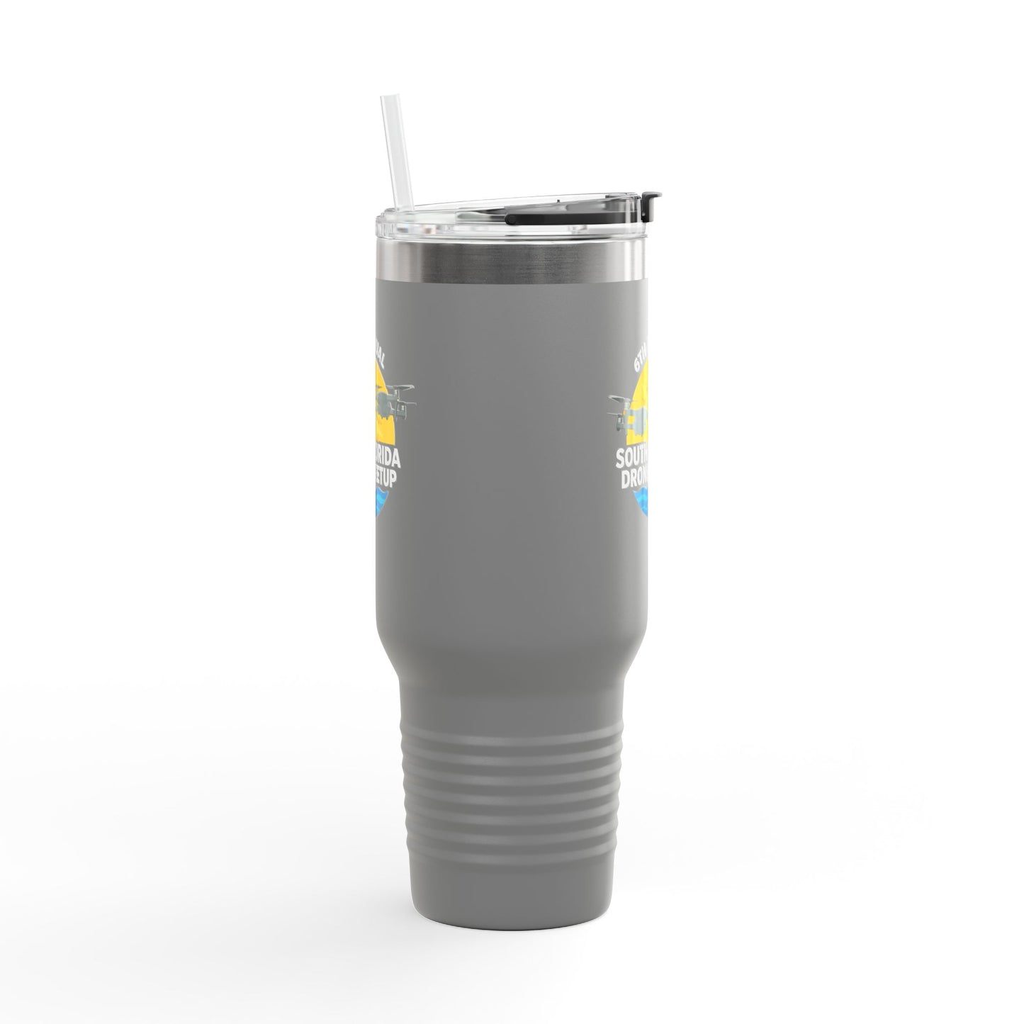 6th Annual South Florida Drone Meetup Insulated Travel Mug, Dark Colored, 40oz