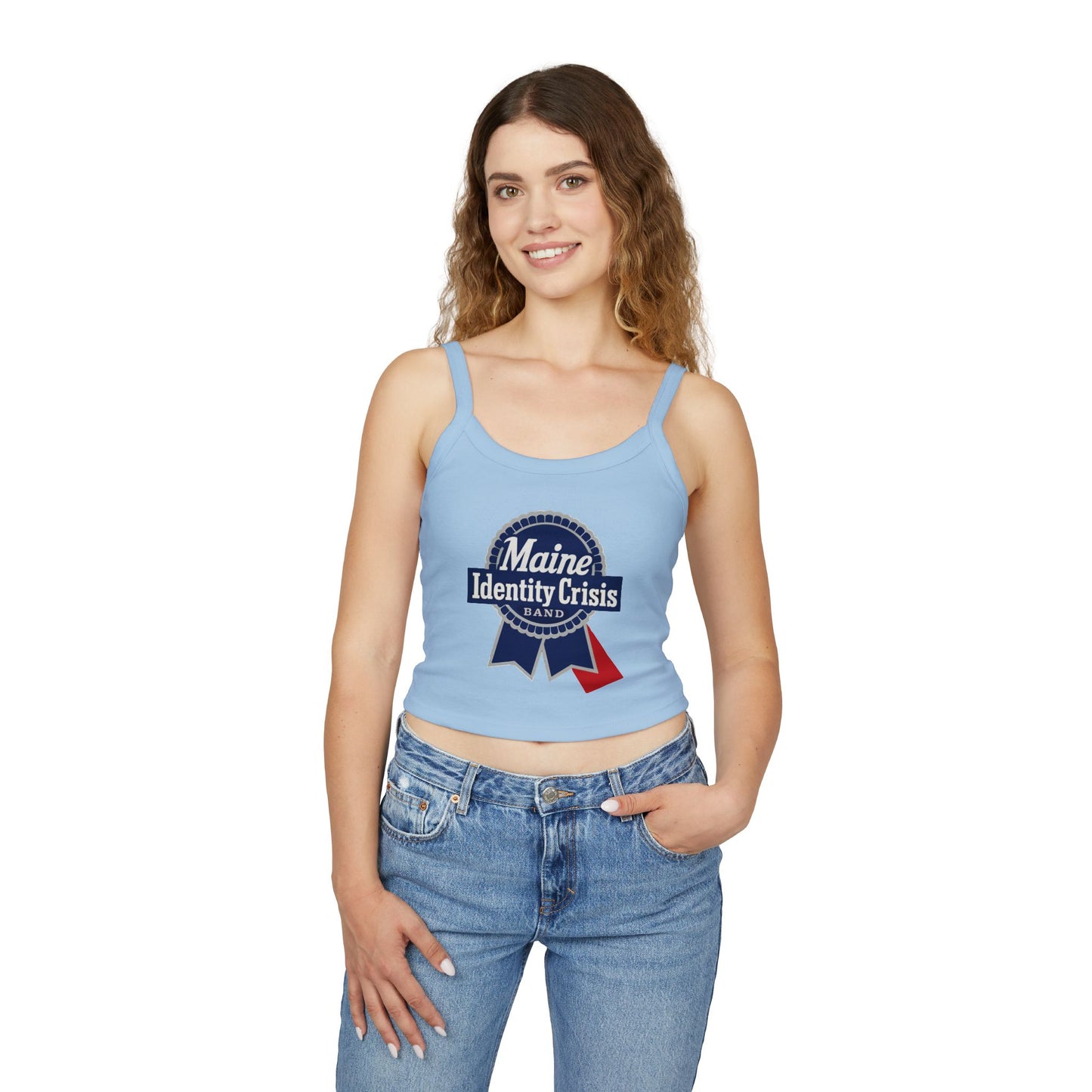 Identity Crisis Women's Spaghetti Strap Tank Top Pabst Blue Ribbon Edition
