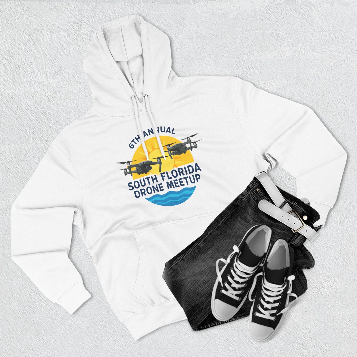 6th Annual South Florida Drone Meetup Hoodie - Light Colors Cozy Fleece