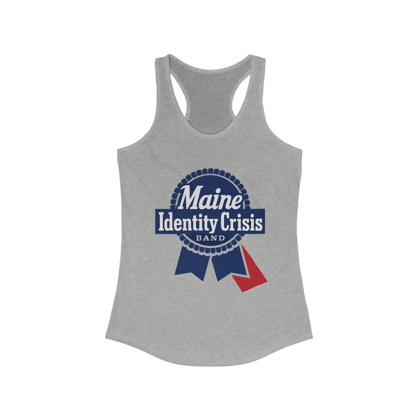 Identity Crisis Women's Racerback Tank Pabst Blue Ribbon Edition