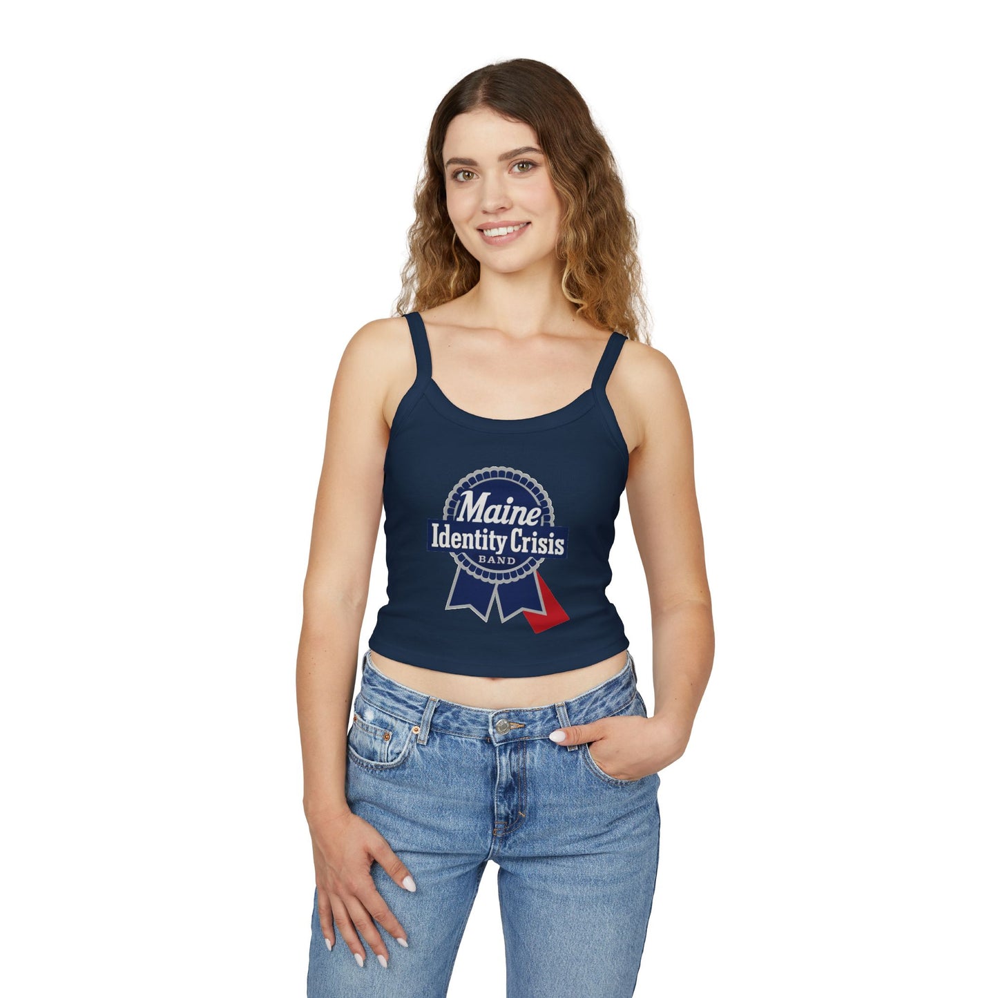 Identity Crisis Women's Spaghetti Strap Tank Top Pabst Blue Ribbon Edition