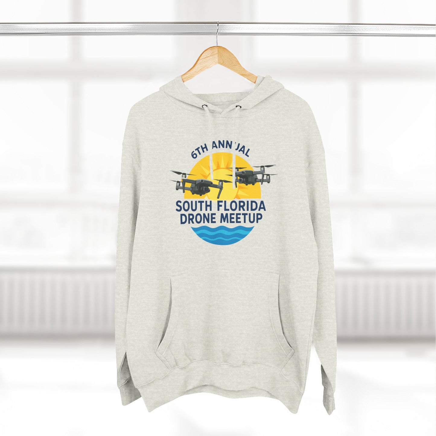 6th Annual South Florida Drone Meetup Hoodie - Light Colors Cozy Fleece