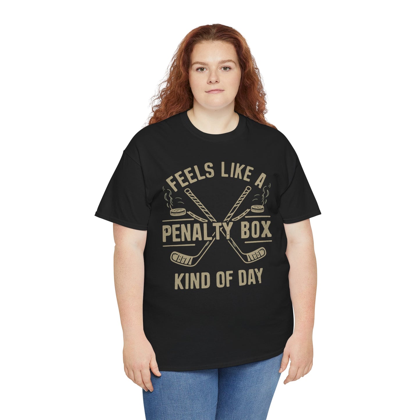 Penalty Box Unisex Heavy Cotton Tee, Funny T-Shirt, Hockey Fan Gift, Sports Apparel, Casual Wear, Game Day Clothing