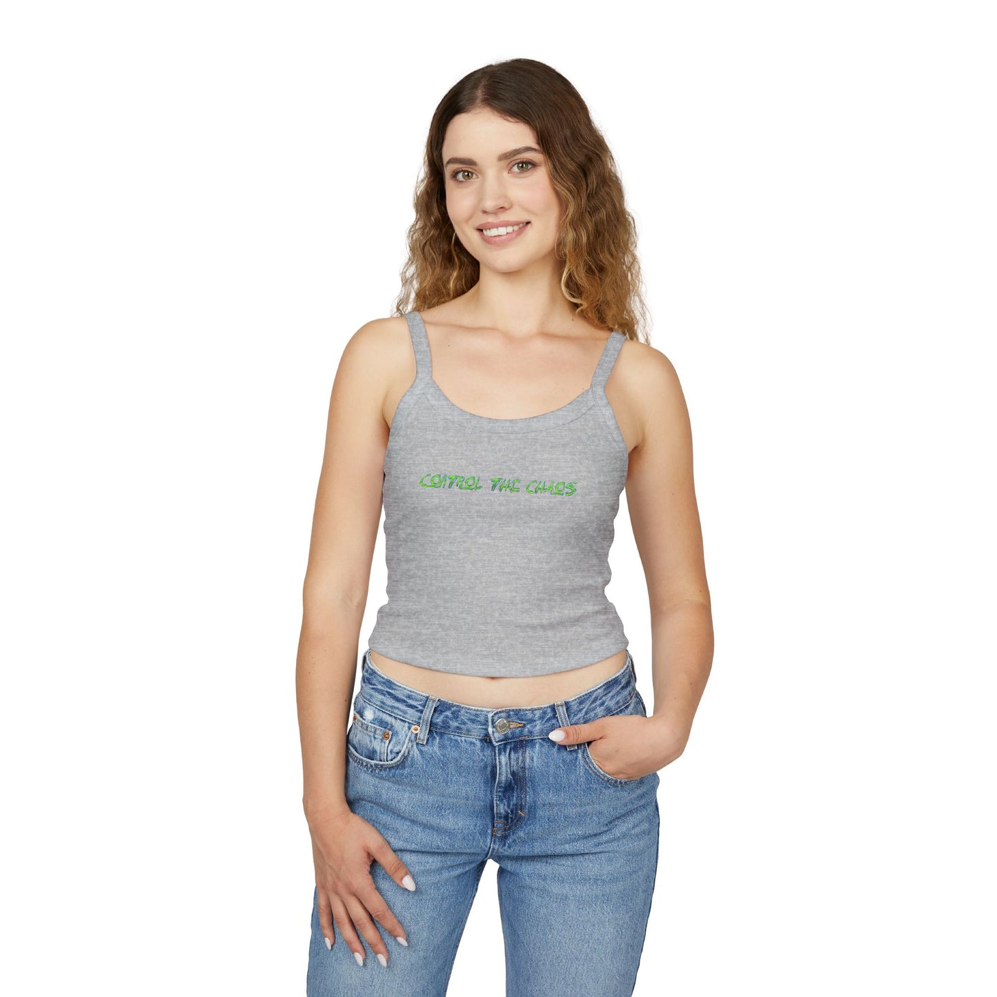 Women's Spaghetti Strap Tank Top, Control the Chaos, Drift Therapy, Summer Vibes, Casual Wear, Gift for Car Enthusiasts