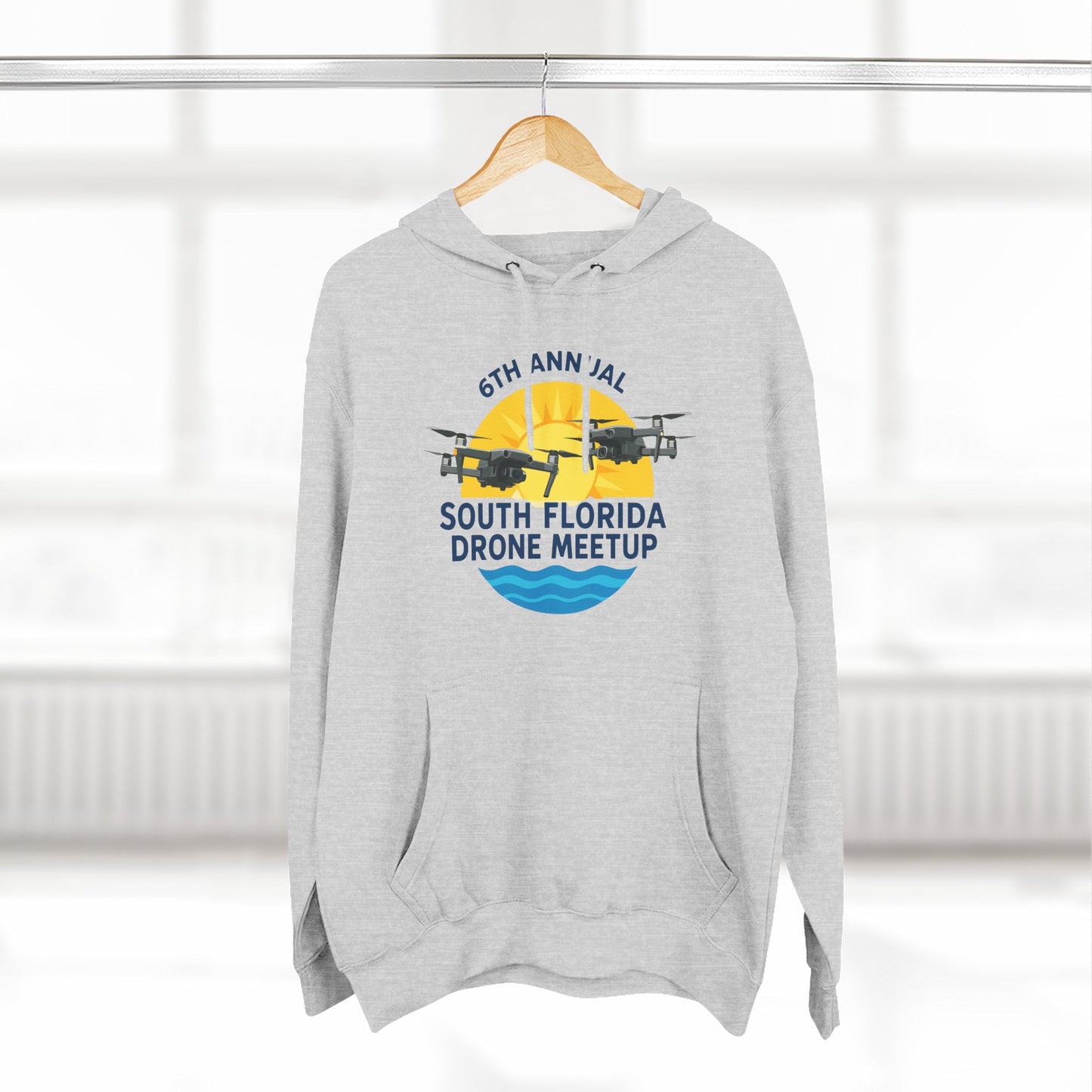6th Annual South Florida Drone Meetup Hoodie - Light Colors Cozy Fleece