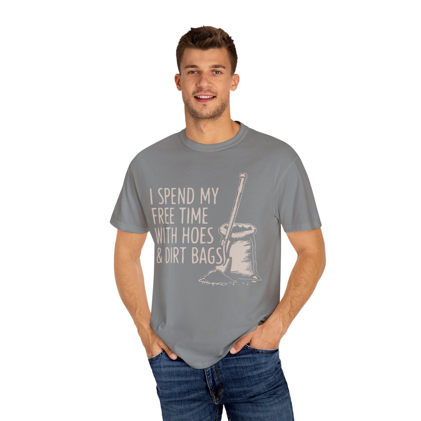Funny Gardening T-Shirt, Unisex Tee for Garden Lovers, Gifts for Plant Moms, Farmhouse Apparel, Hoes & Dirt Bags Design