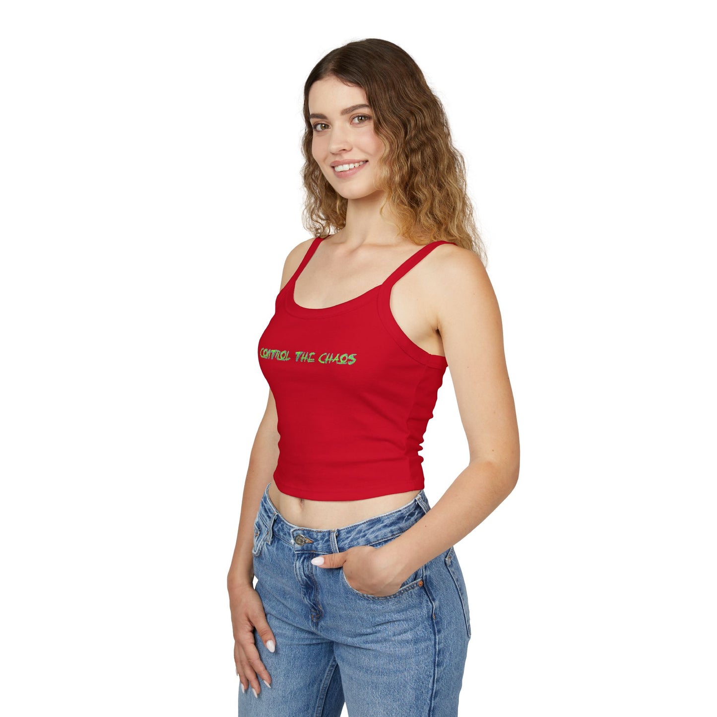 Women's Spaghetti Strap Tank Top, Control the Chaos, Drift Therapy, Summer Vibes, Casual Wear, Gift for Car Enthusiasts