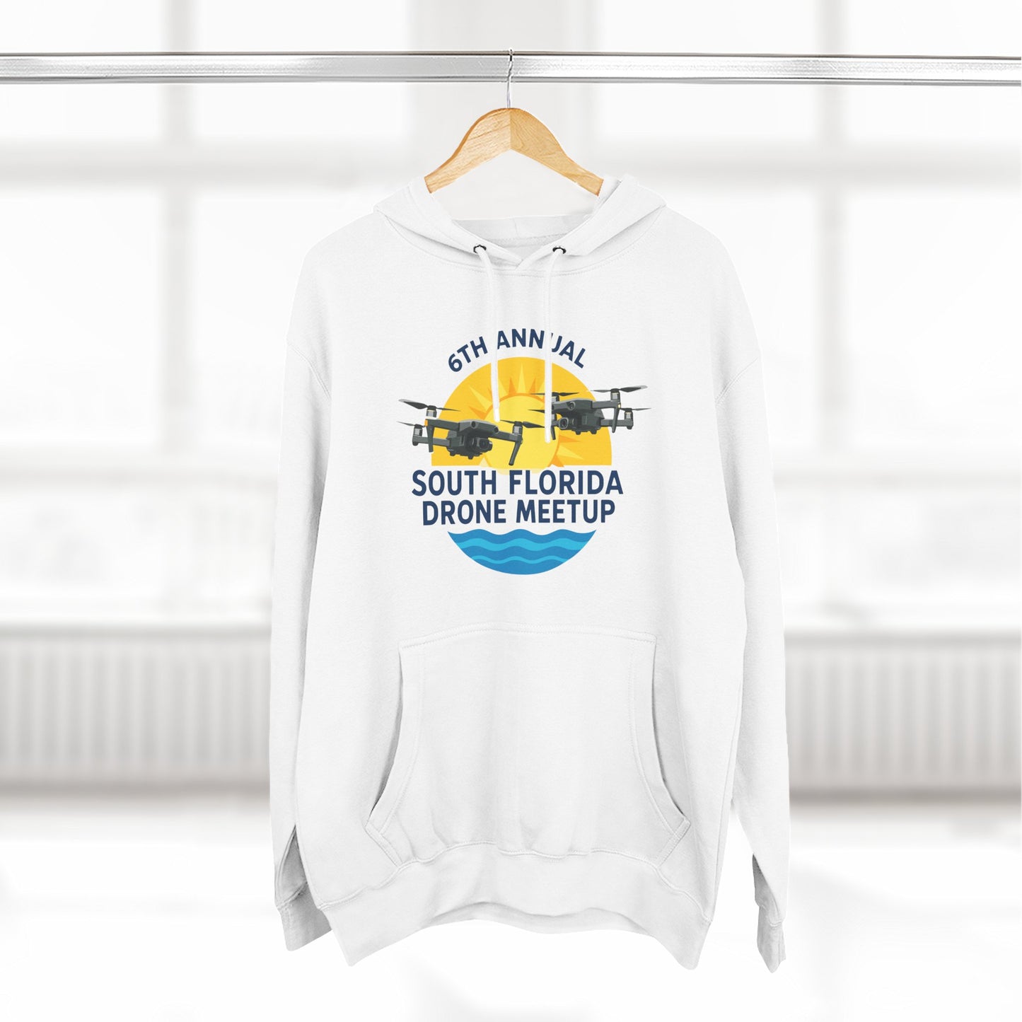 6th Annual South Florida Drone Meetup Hoodie - Light Colors Cozy Fleece