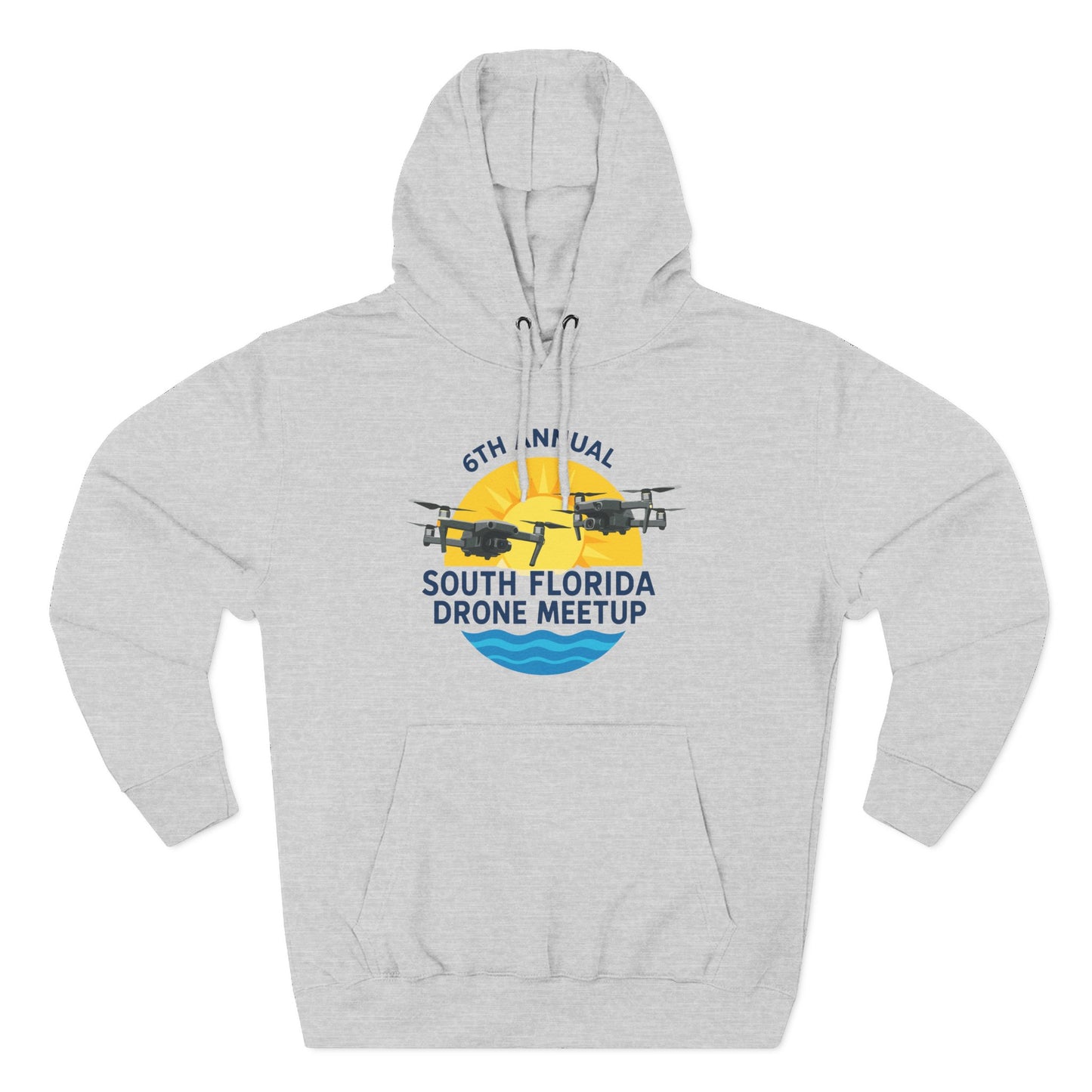 6th Annual South Florida Drone Meetup Hoodie - Light Colors Cozy Fleece