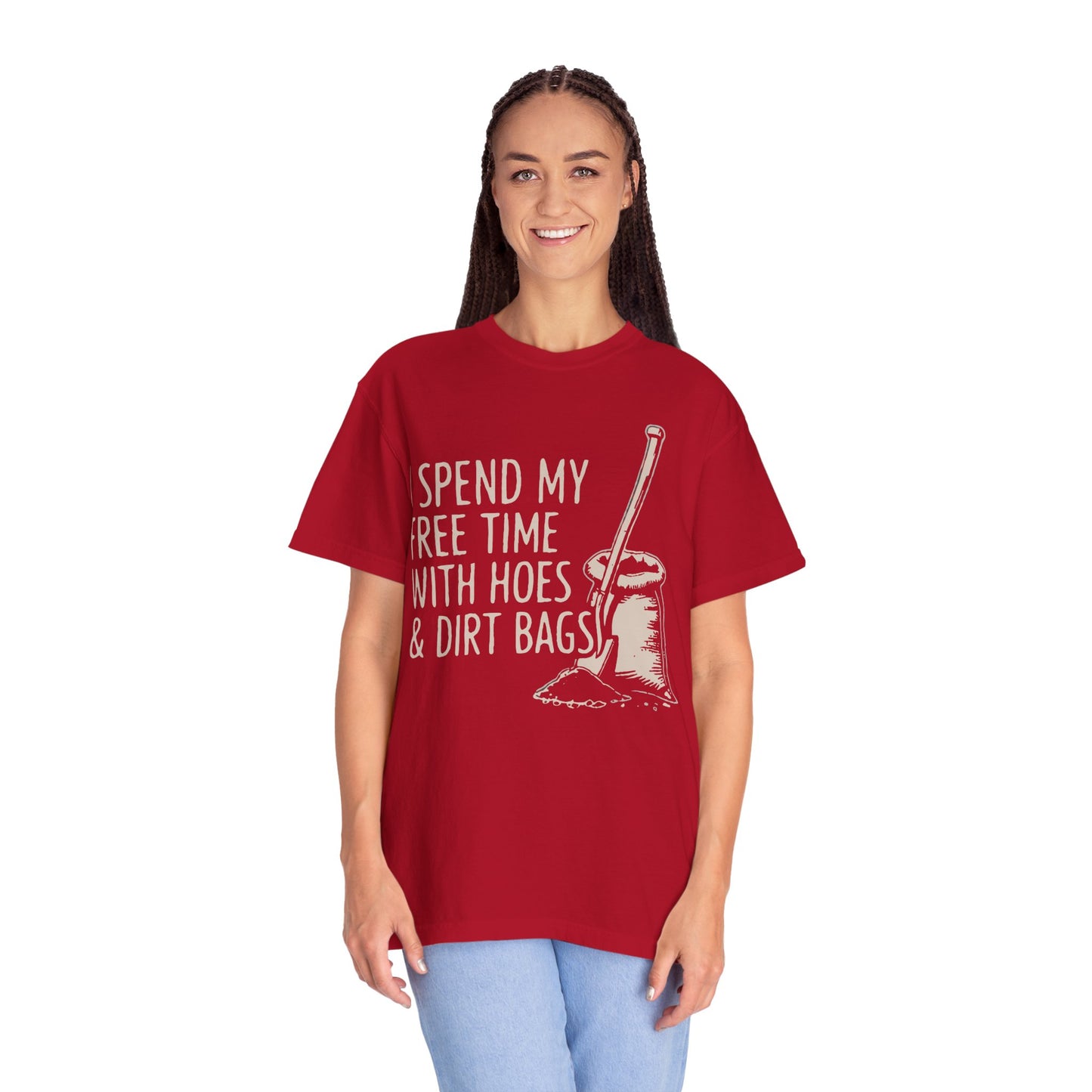 Funny Gardening T-Shirt, Unisex Tee for Garden Lovers, Gifts for Plant Moms, Farmhouse Apparel, Hoes & Dirt Bags Design