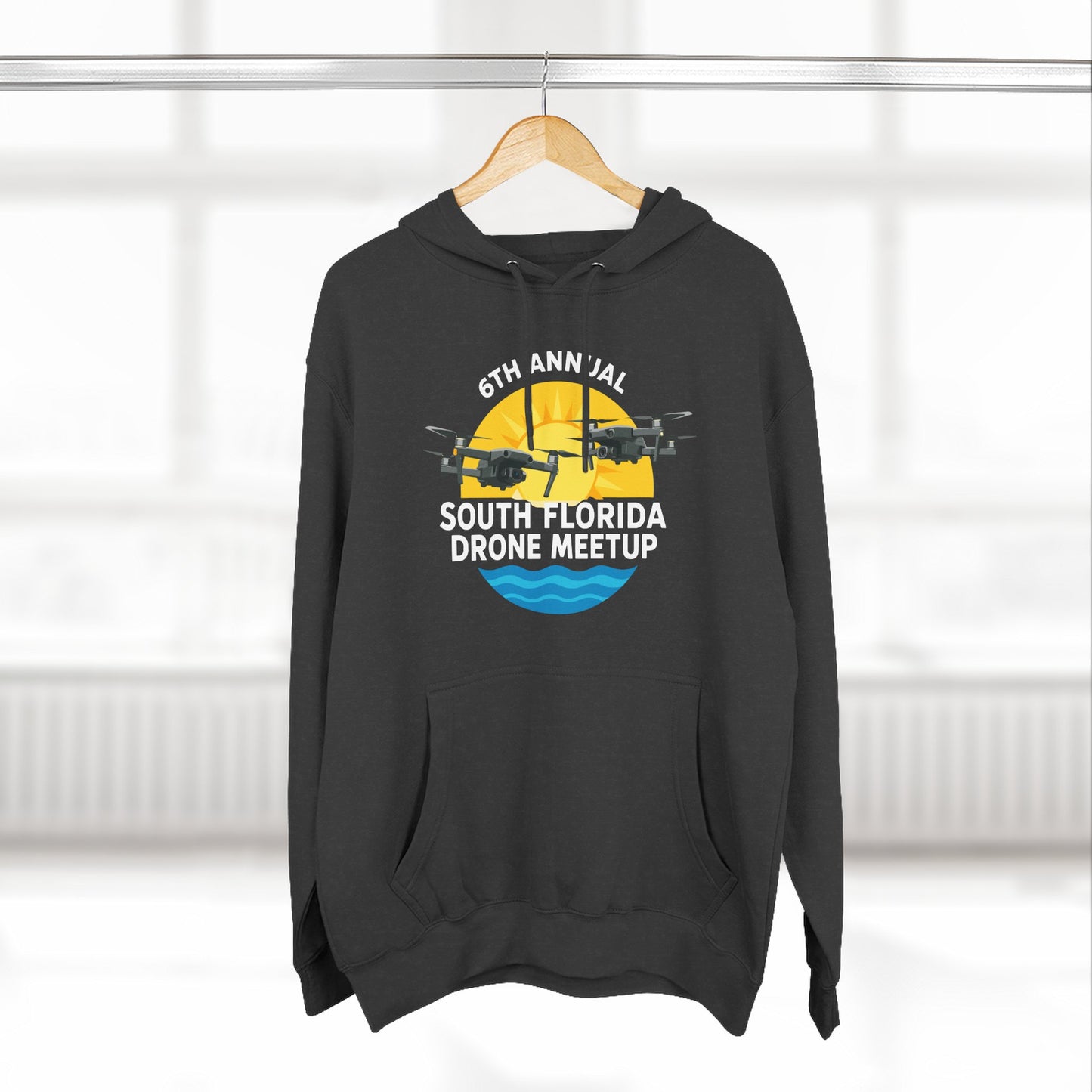 6th Annual South Florida Drone Meetup Hoodie - Dark Colors Cozy Fleece