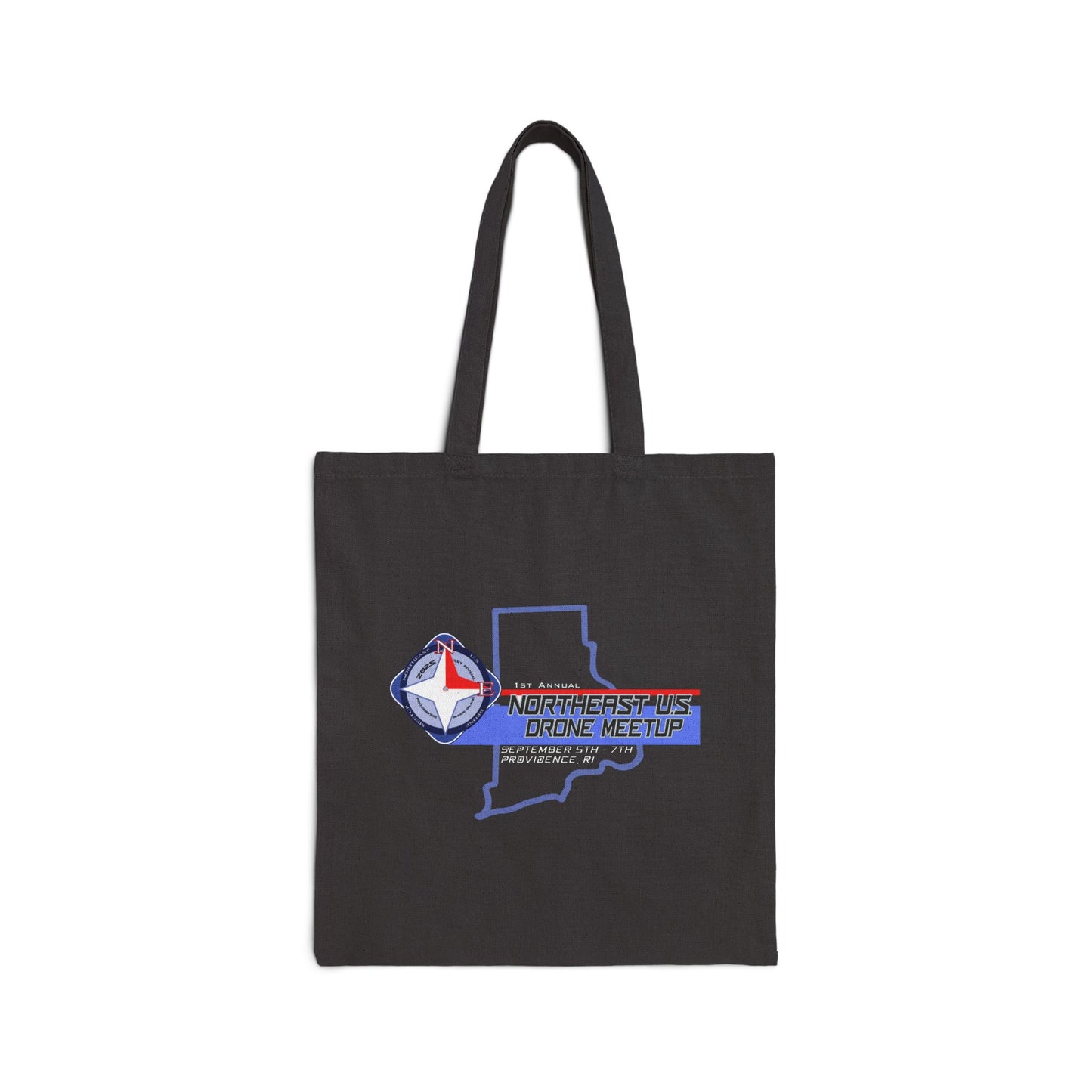 Inaugural Northeast Drone Meetup Cotton Canvas Tote Bag | Eco-Friendly, Reusable Shopping Bag, Gift for Travelers, Souvenir Bag, Casual Tote