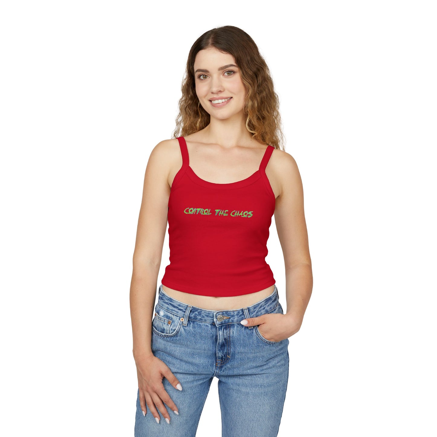 Women's Spaghetti Strap Tank Top, Control the Chaos, Drift Therapy, Summer Vibes, Casual Wear, Gift for Car Enthusiasts