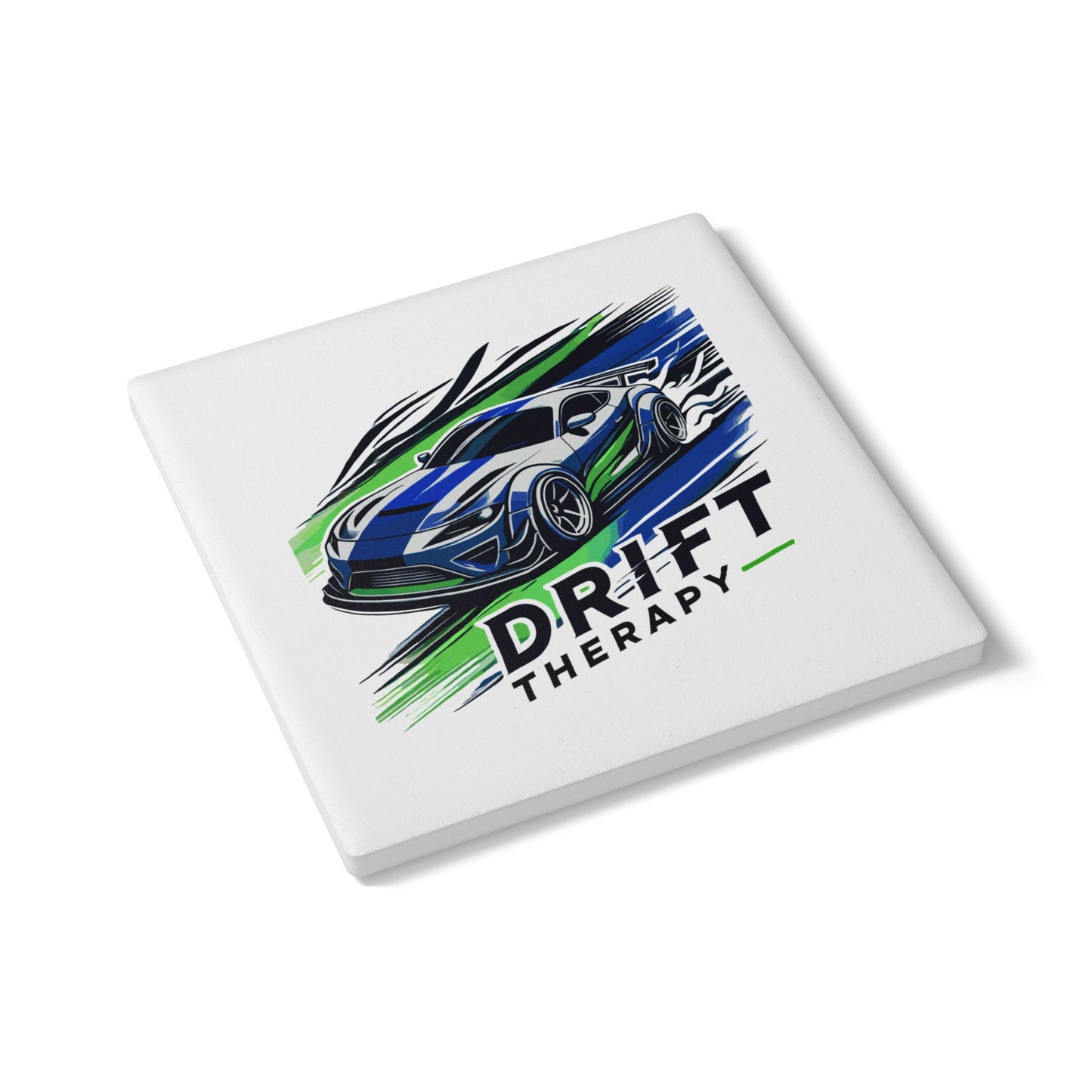 Drift Therapy Ceramic Coaster - Perfect for Auto Enthusiasts, Car Lovers, Man Cave Decor, Unique Gift Idea, Father's Day Present