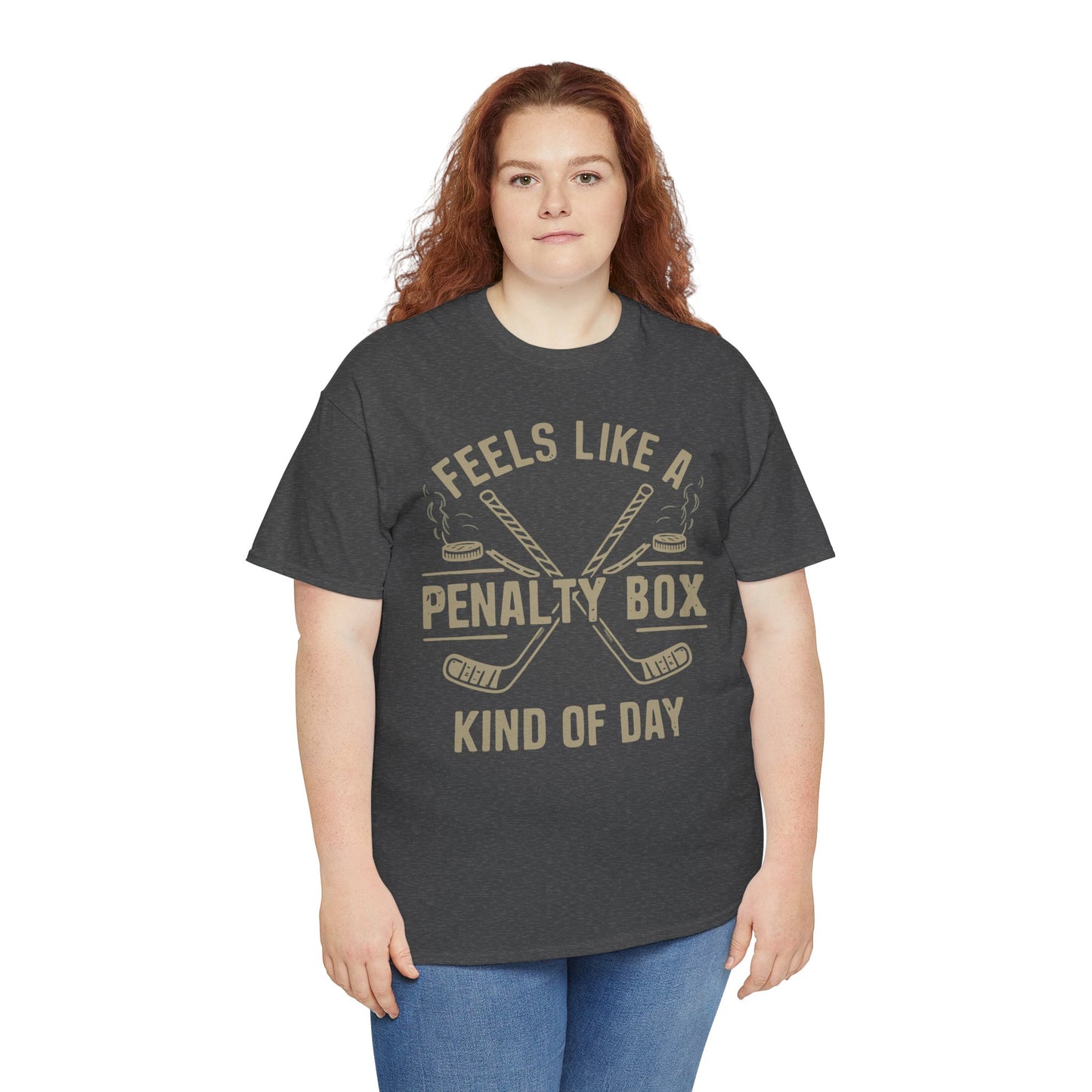 Penalty Box Unisex Heavy Cotton Tee, Funny T-Shirt, Hockey Fan Gift, Sports Apparel, Casual Wear, Game Day Clothing