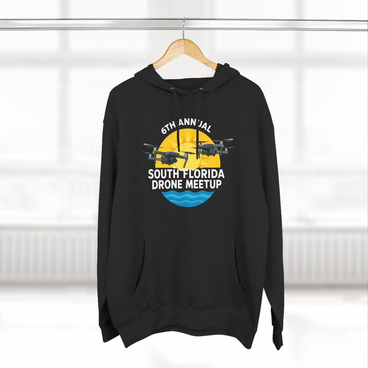 6th Annual South Florida Drone Meetup Hoodie - Dark Colors Cozy Fleece
