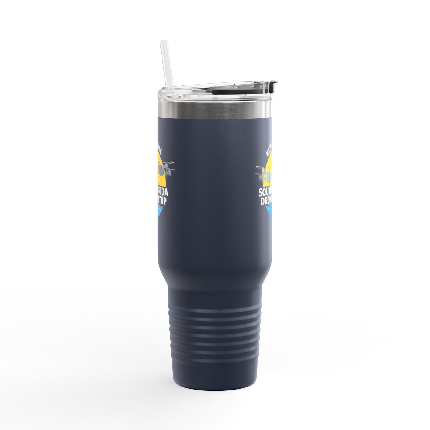 6th Annual South Florida Drone Meetup Insulated Travel Mug, Dark Colored, 40oz