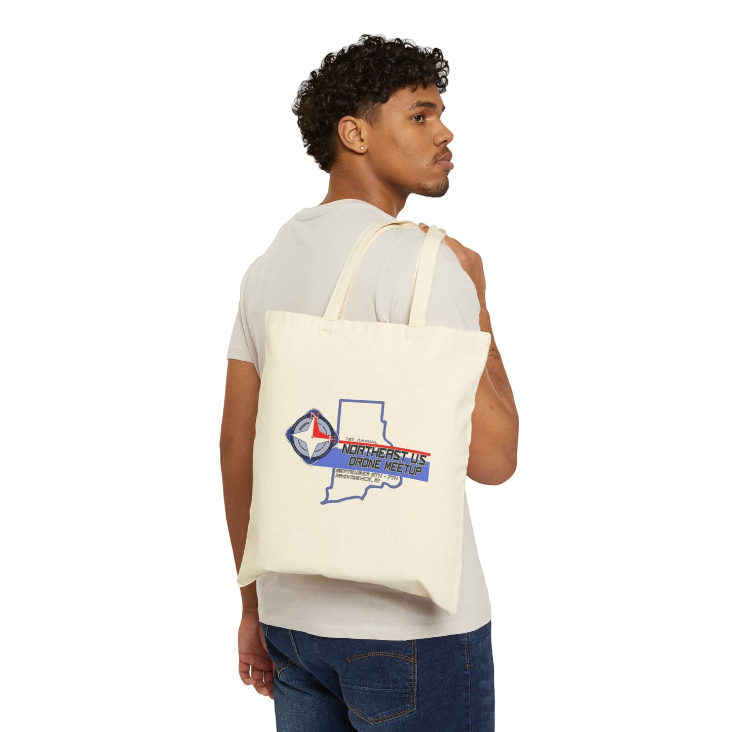 Inaugural Northeast Drone Meetup Cotton Canvas Tote Bag | Eco-Friendly, Reusable Shopping Bag, Gift for Travelers, Souvenir Bag, Casual Tote