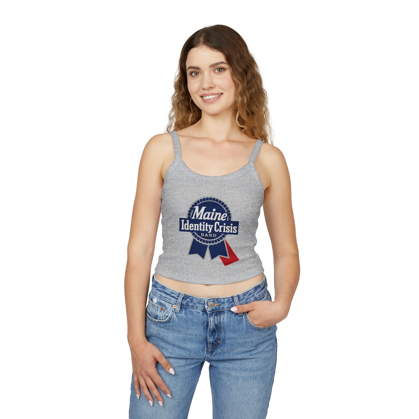 Identity Crisis Women's Spaghetti Strap Tank Top Pabst Blue Ribbon Edition