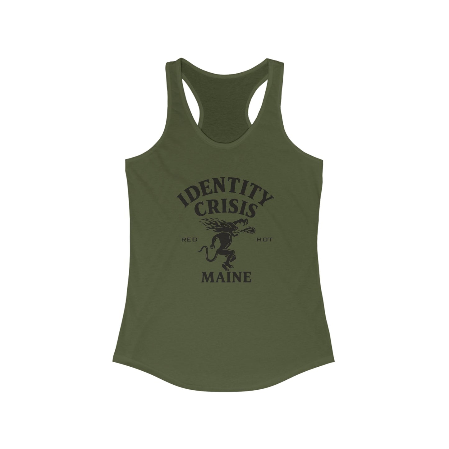 Identity Crisis Women's Racerback Tank Fireball Edition