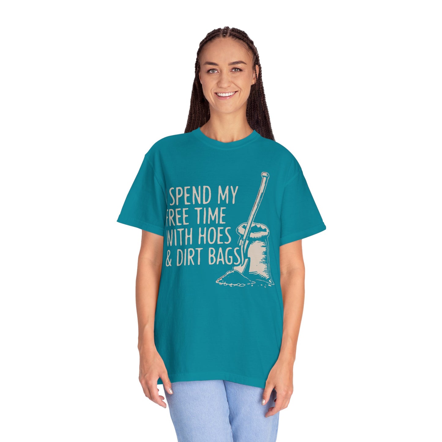 Funny Gardening T-Shirt, Unisex Tee for Garden Lovers, Gifts for Plant Moms, Farmhouse Apparel, Hoes & Dirt Bags Design
